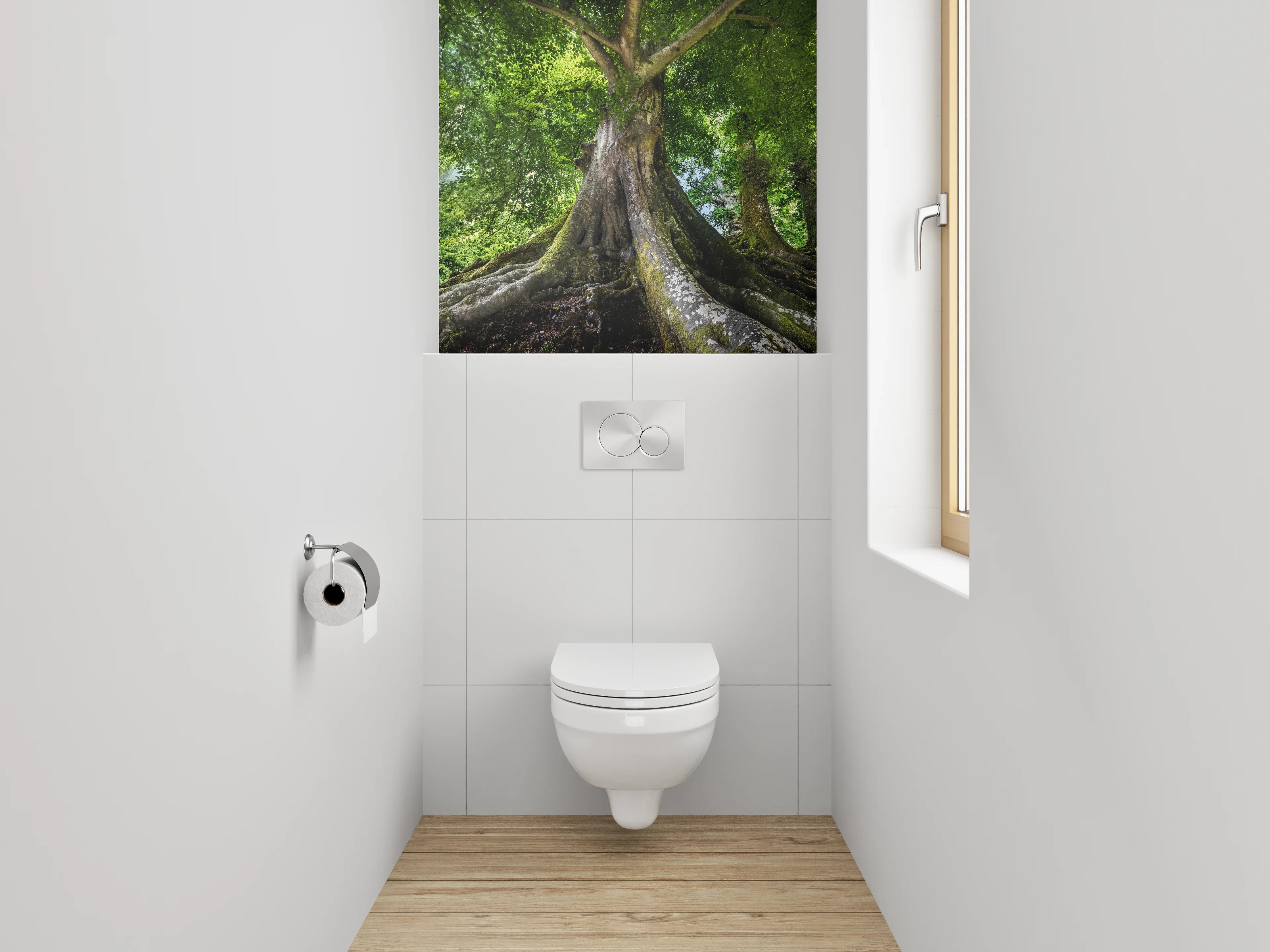 WC-Rückwand - Majestätischer Baum mit Wurzeln