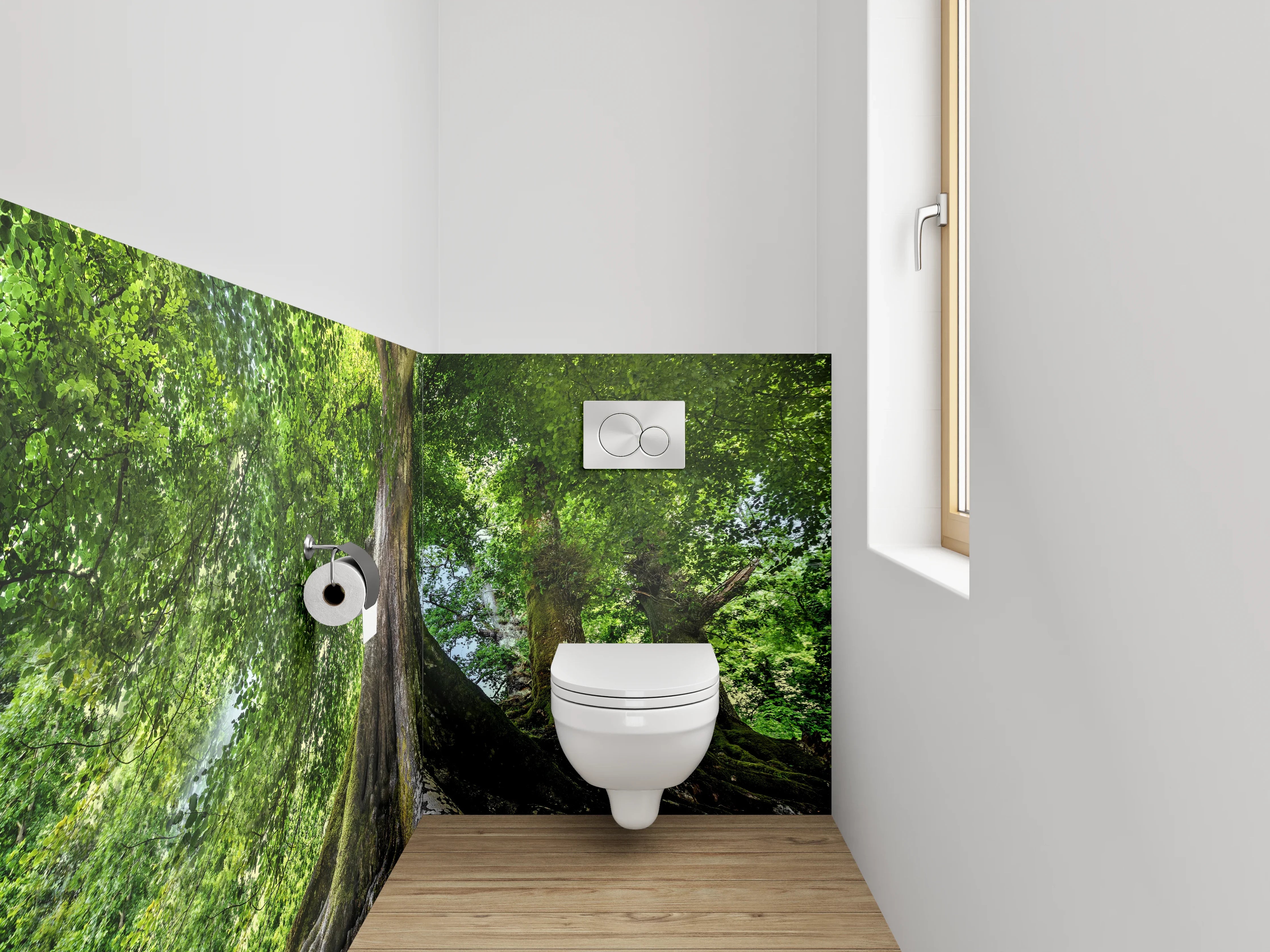 WC-Rückwand - Majestätischer Baum mit Wurzeln