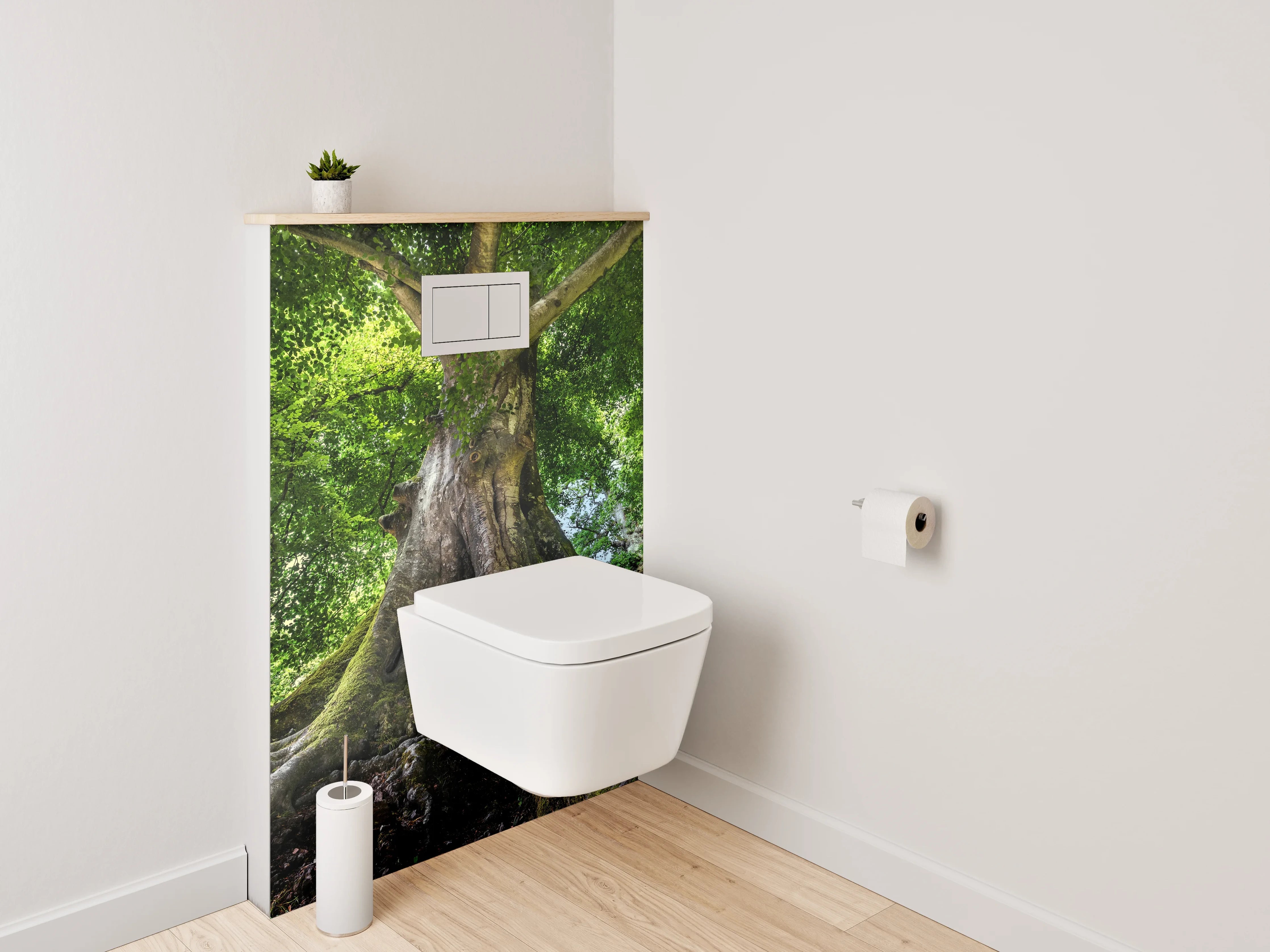 WC-Rückwand - Majestätischer Baum mit Wurzeln