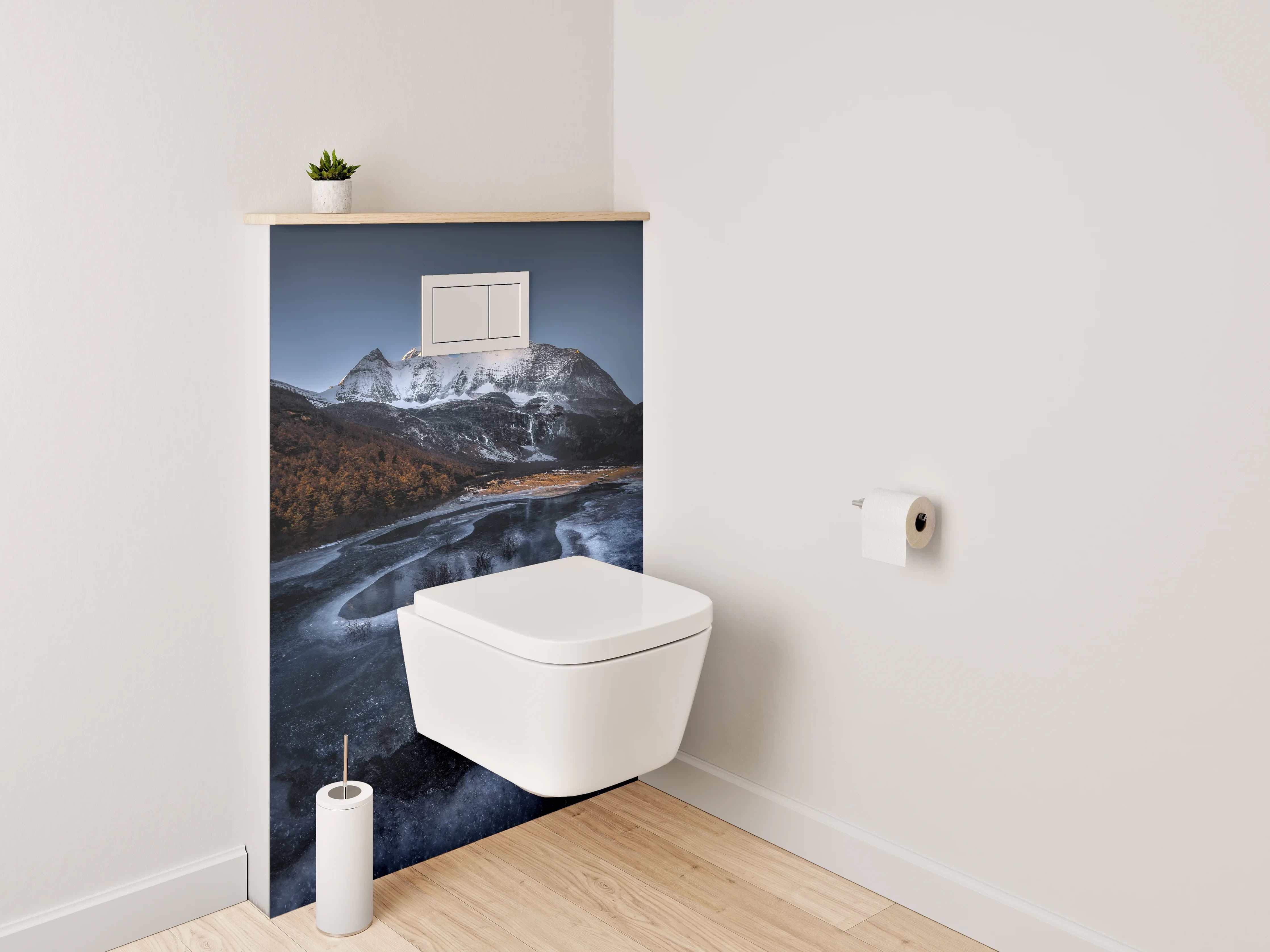 WC-Rückwand - Majestätischer Berg im Sonnenaufgang