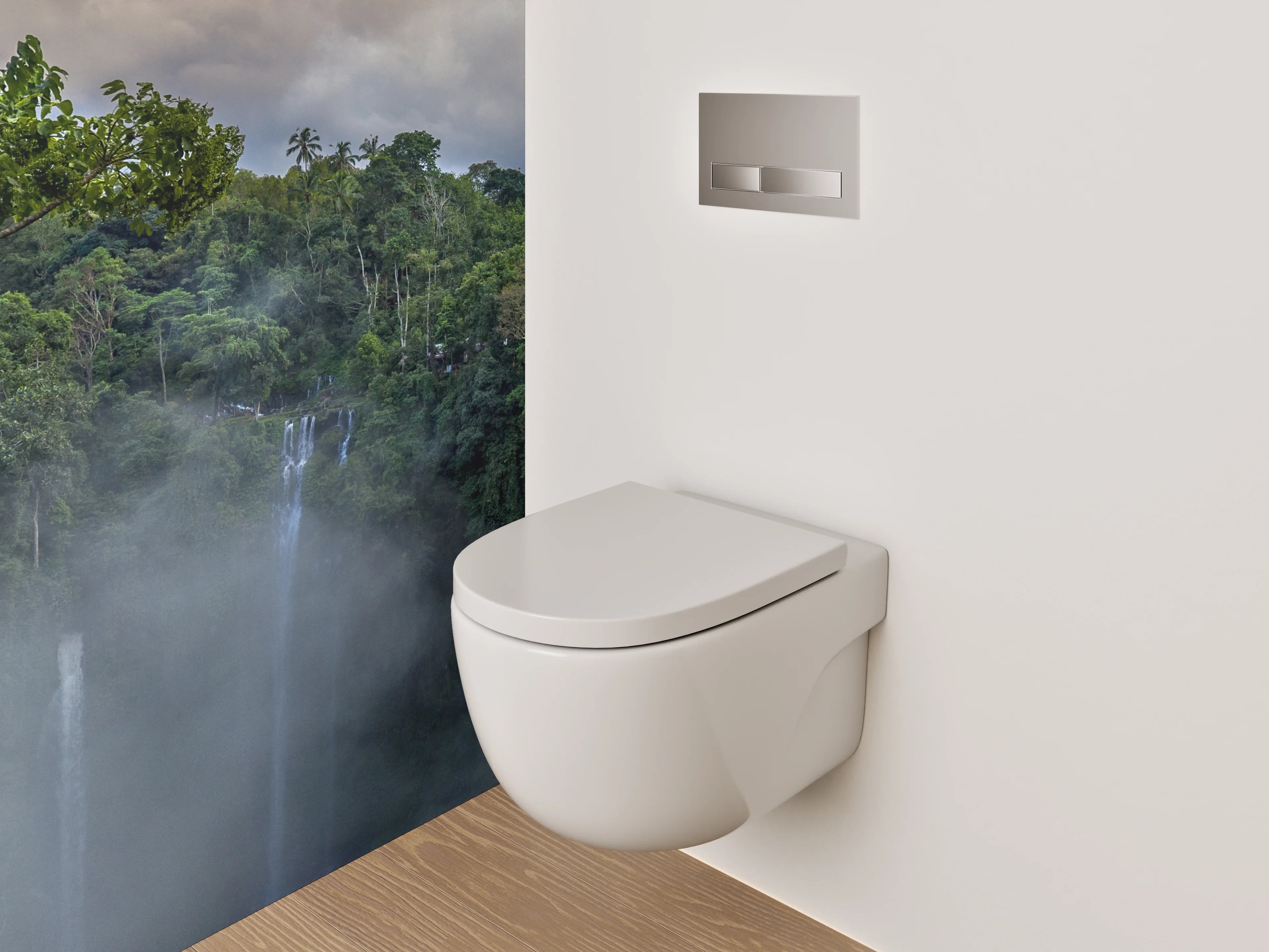 WC-Rückwand - Majestätischer Dschungel-Wasserfall Panorama