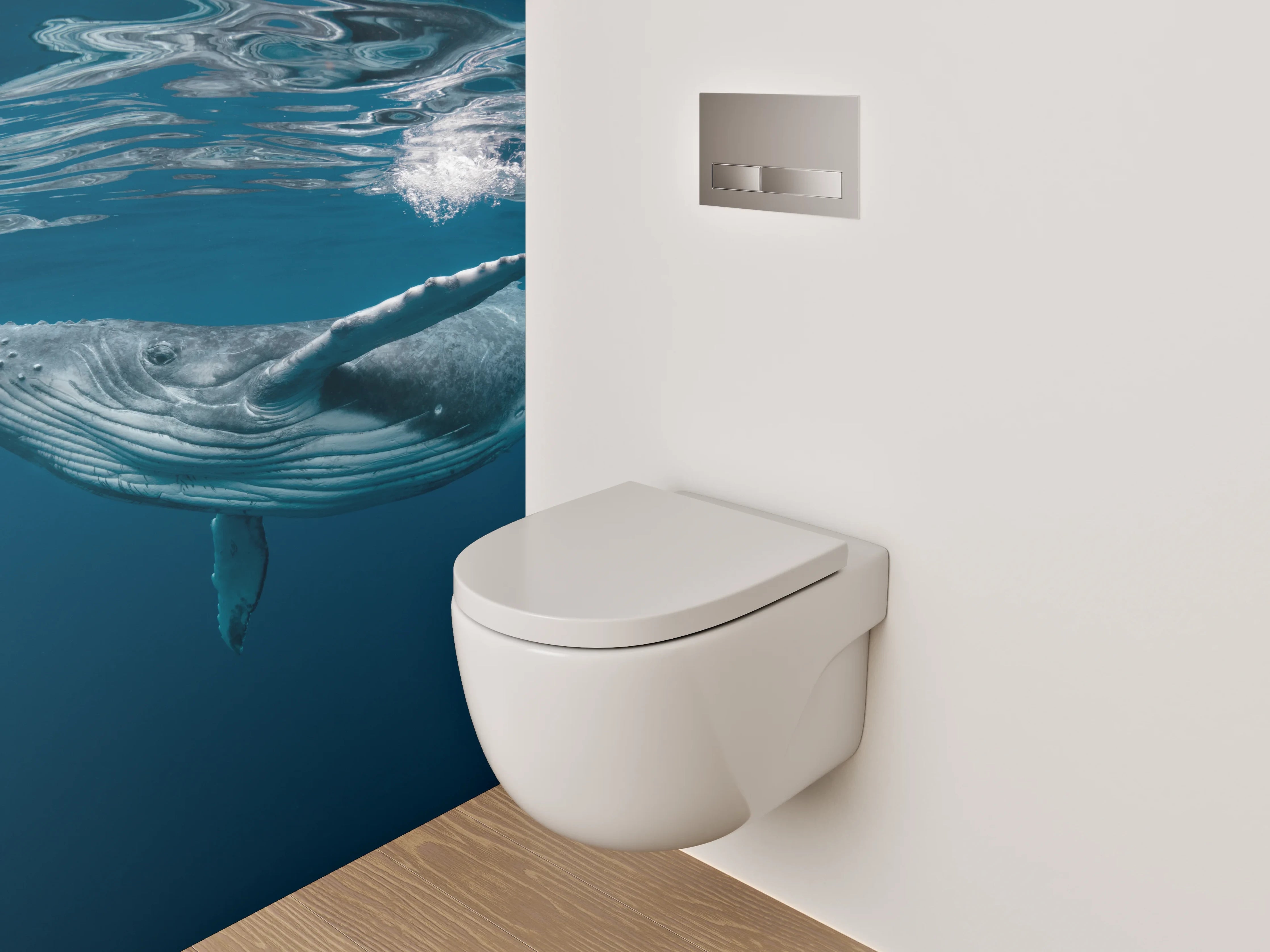 WC-Rückwand - Majestätischer Wal unter Wasser