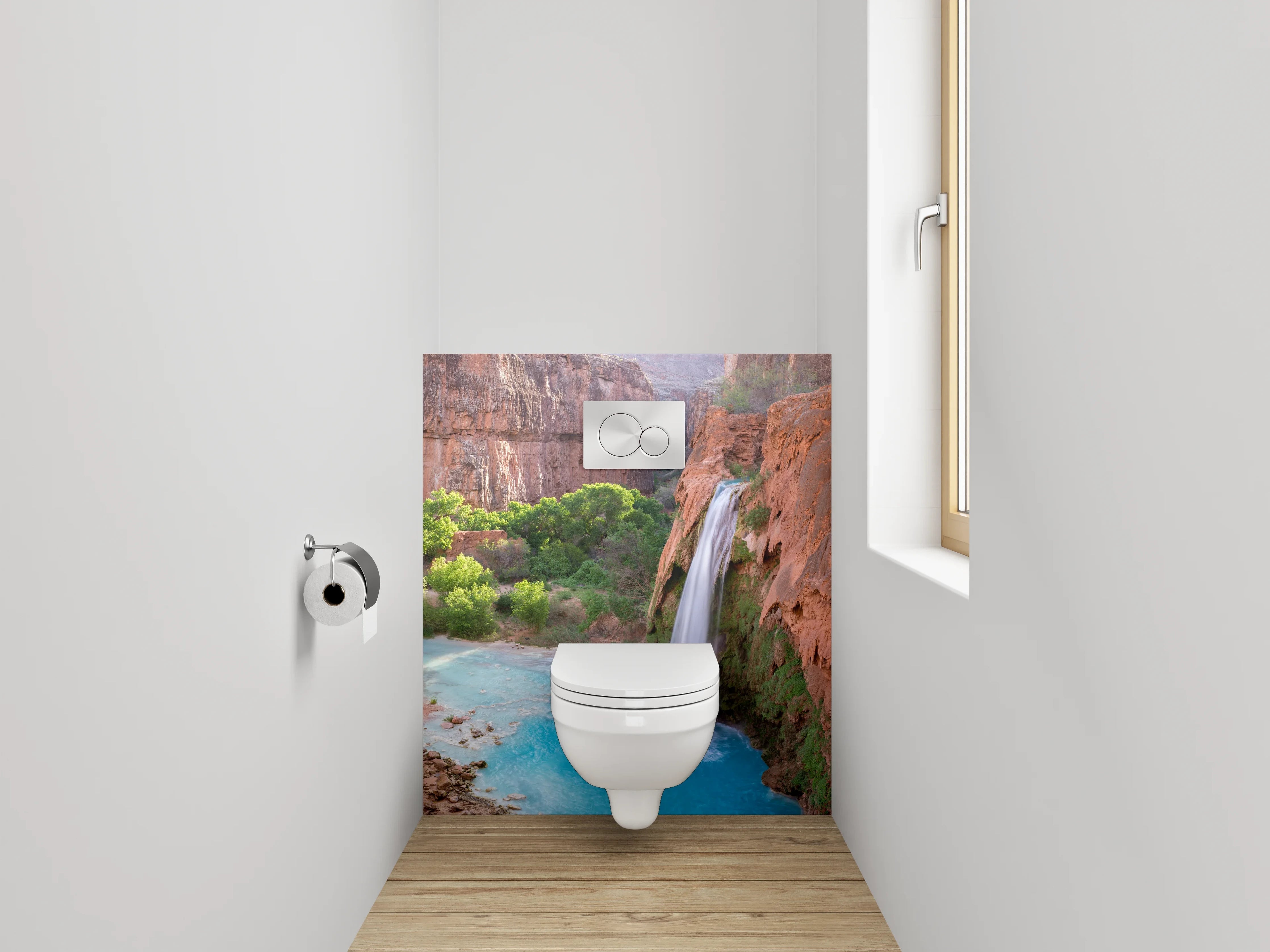 WC-Rückwand - Majestätischer Wasserfall Canyon Natur