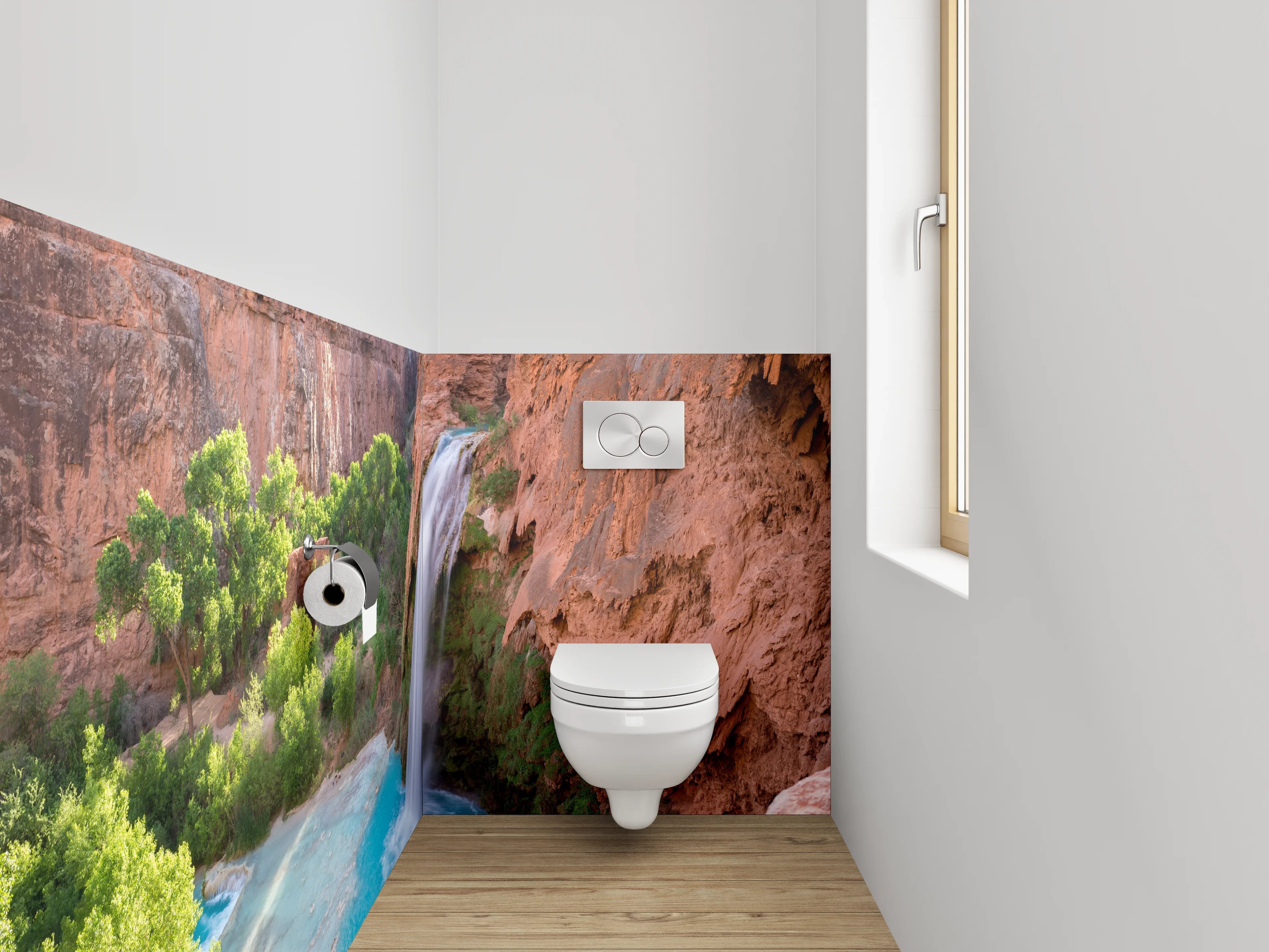 WC-Rückwand - Majestätischer Wasserfall Canyon Natur