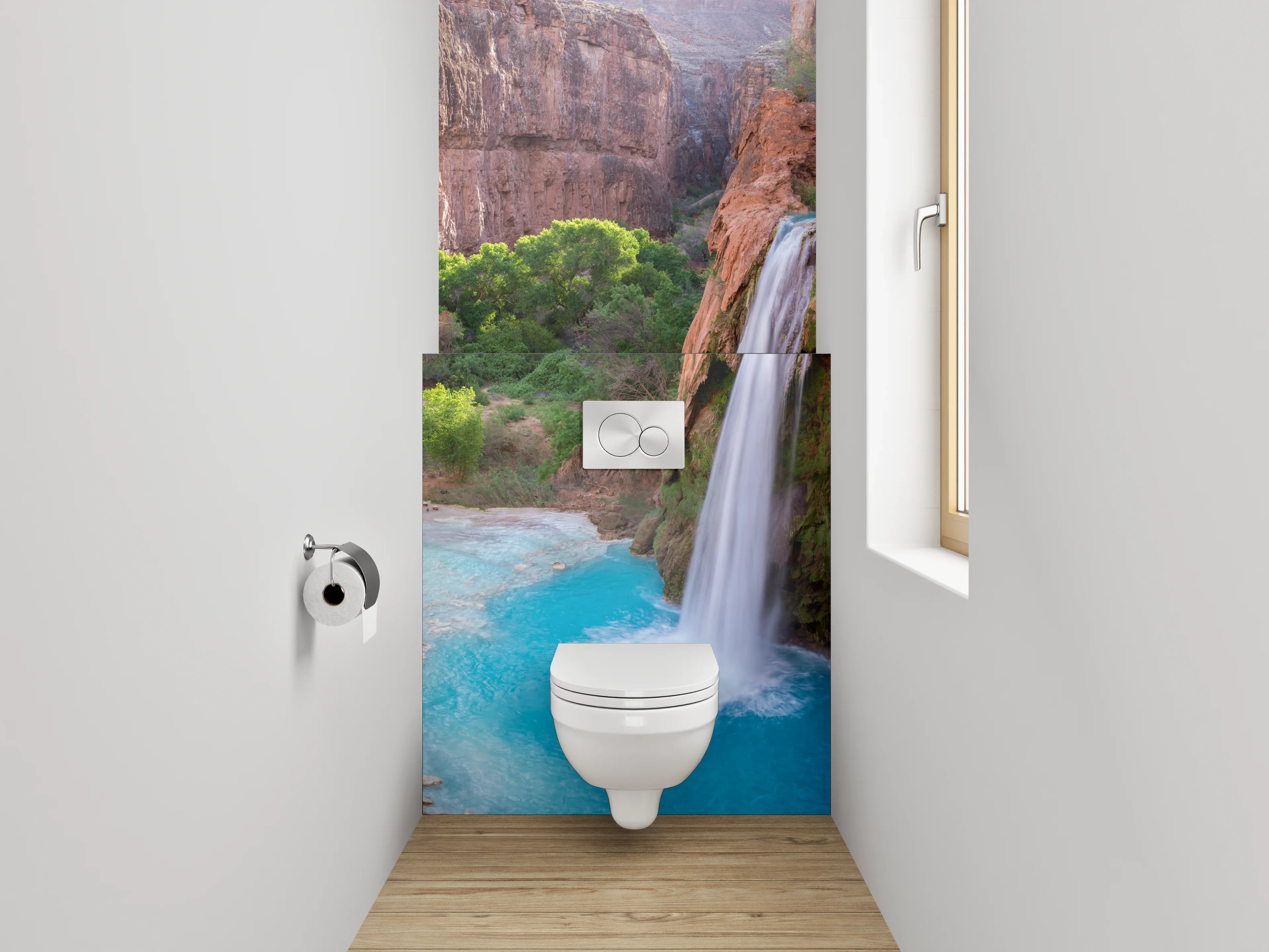 WC-Rückwand - Majestätischer Wasserfall Canyon Natur