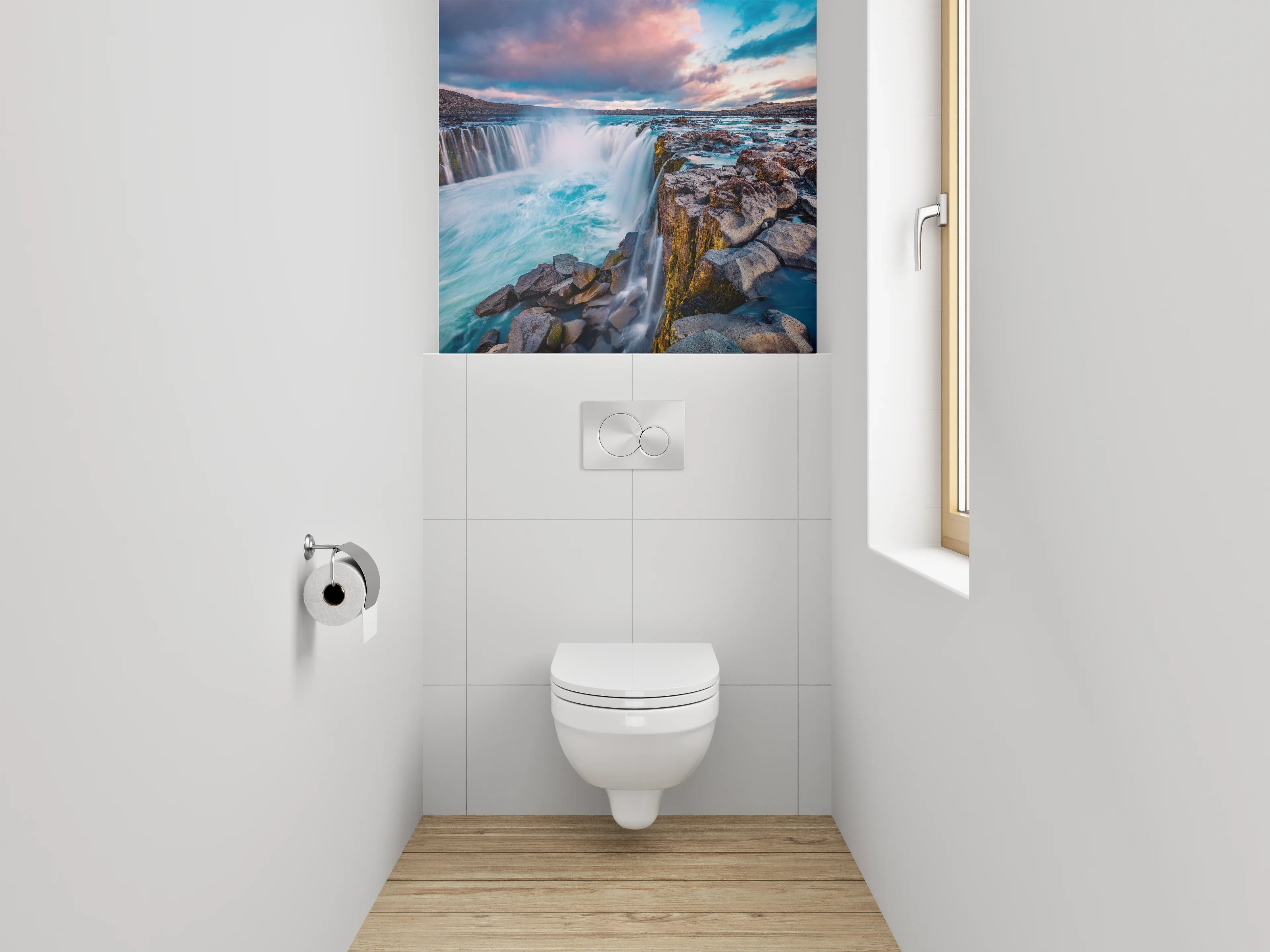WC-Rückwand - Majestätischer Wasserfall Island Natur