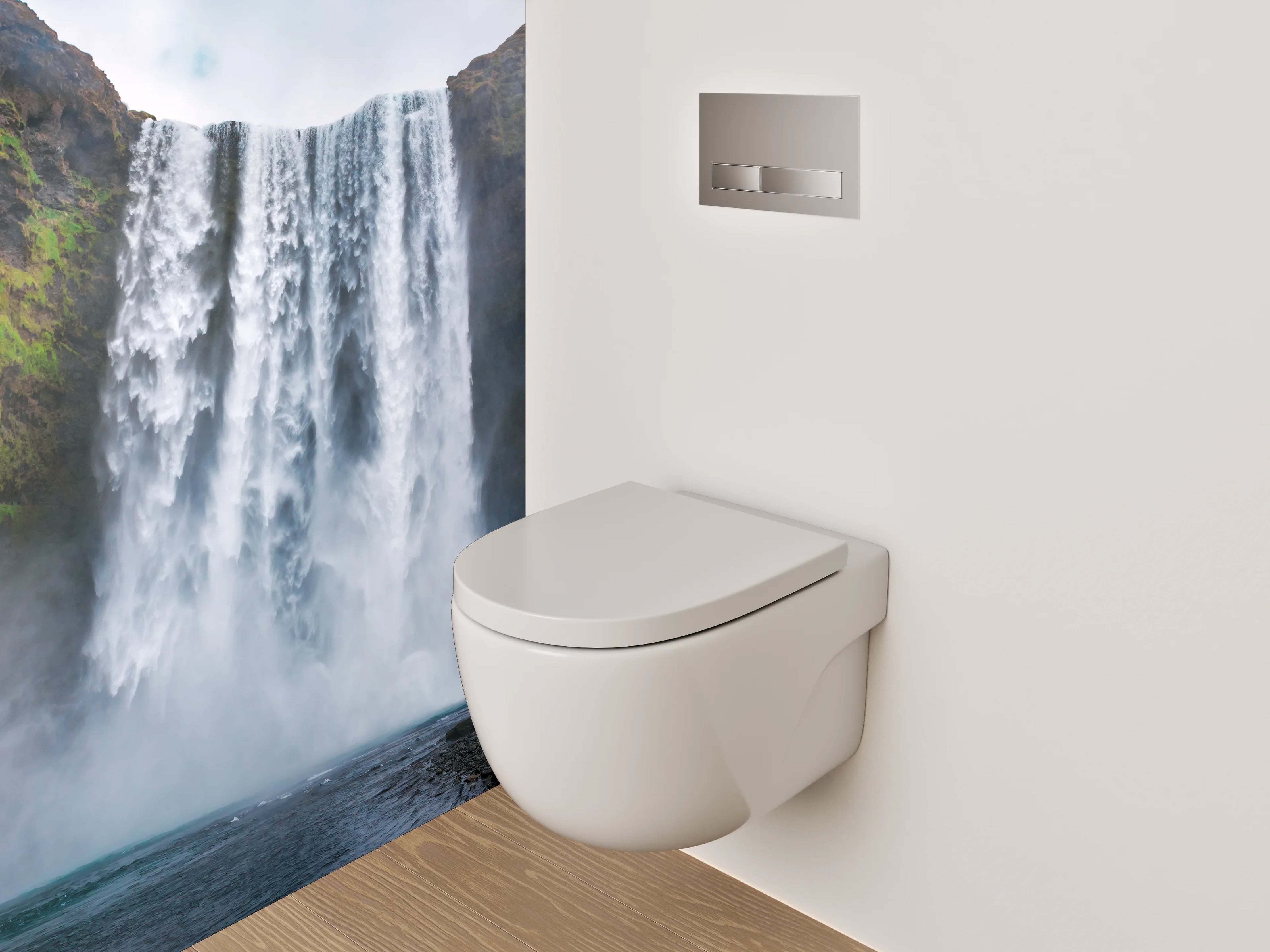 WC-Rückwand - Majestätischer Wasserfall Island