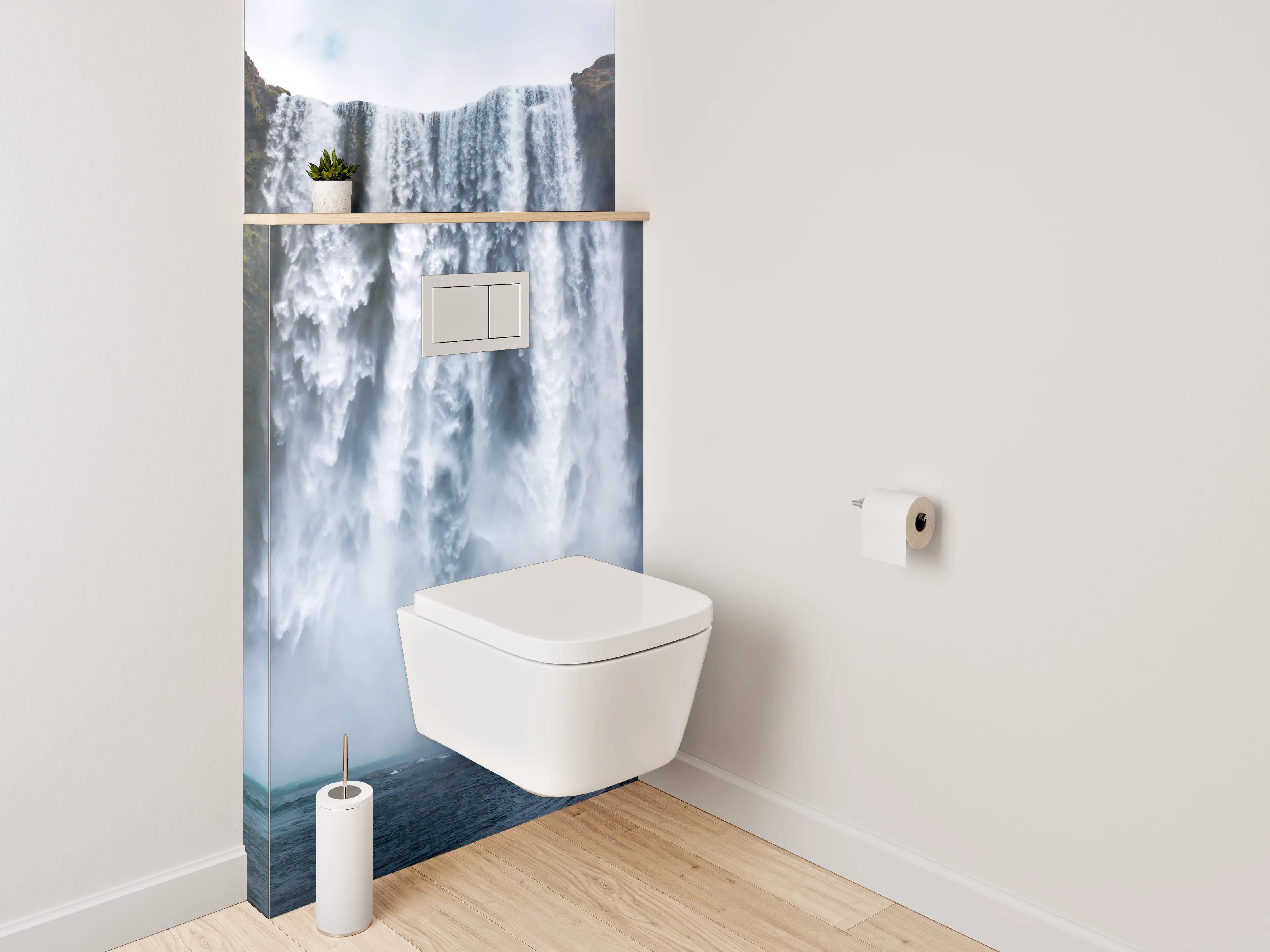WC-Rückwand - Majestätischer Wasserfall Island