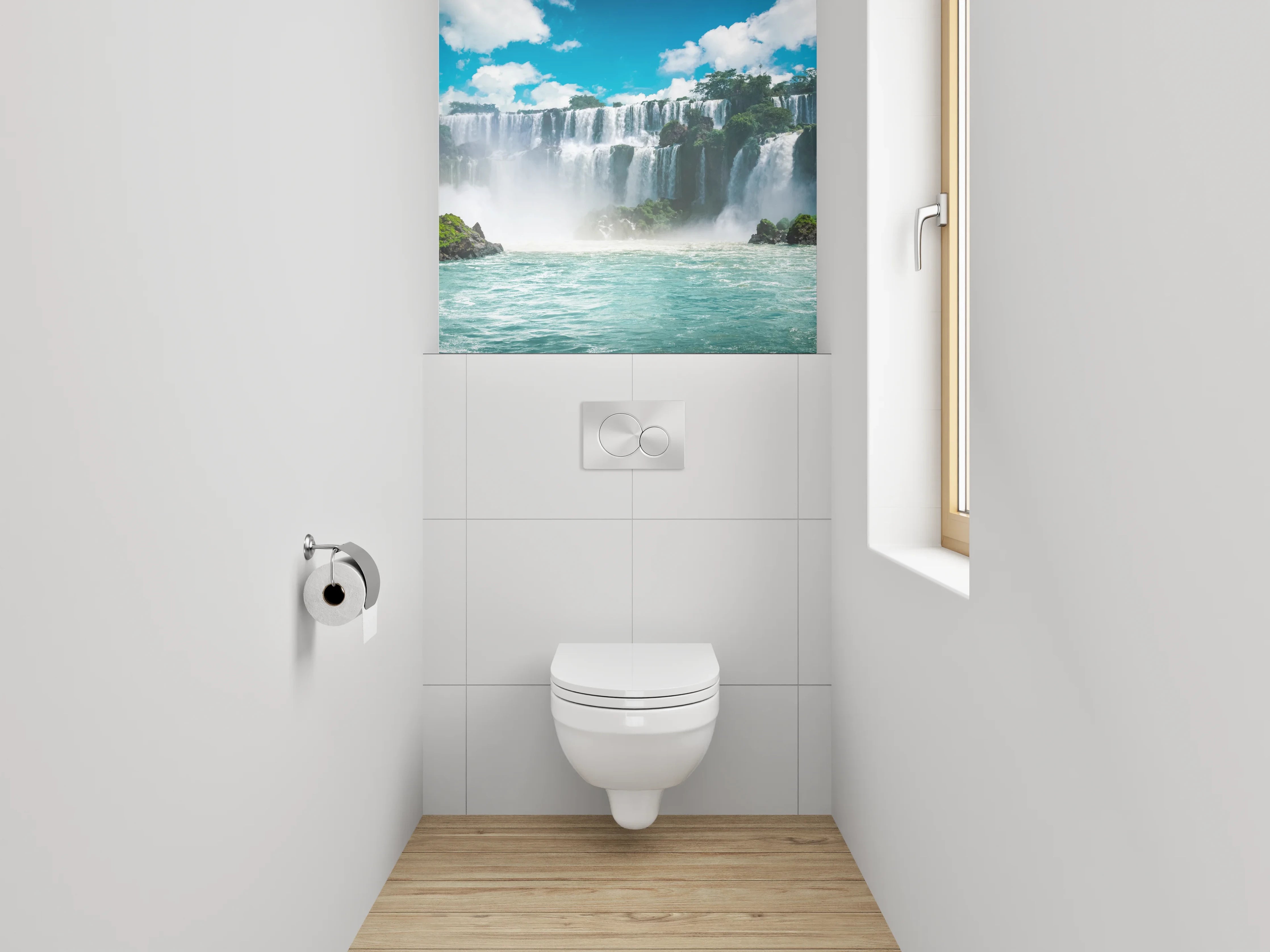 WC-Rückwand - Majestätischer Wasserfall Natur Fotomotiv