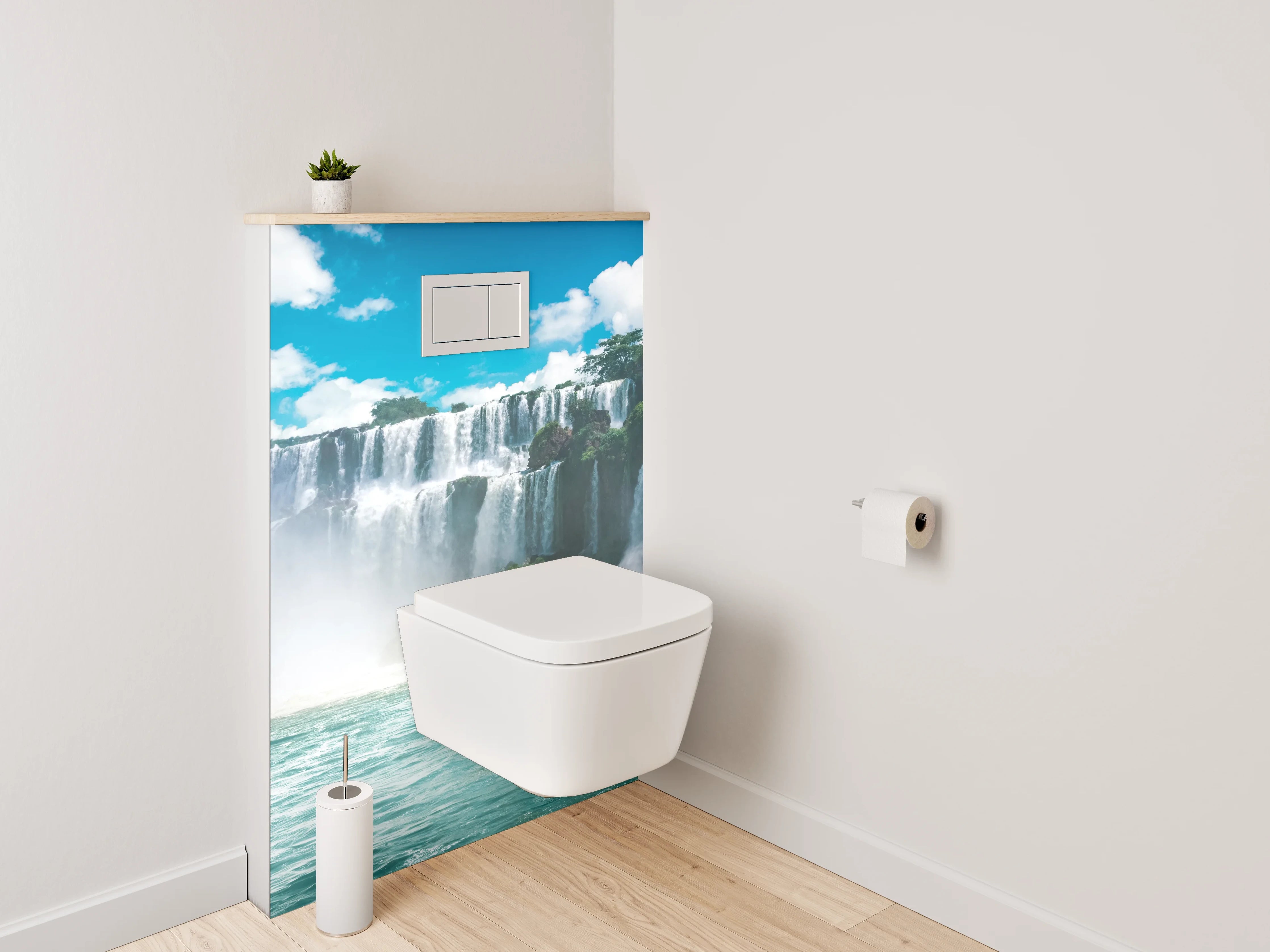 WC-Rückwand - Majestätischer Wasserfall Natur Fotomotiv