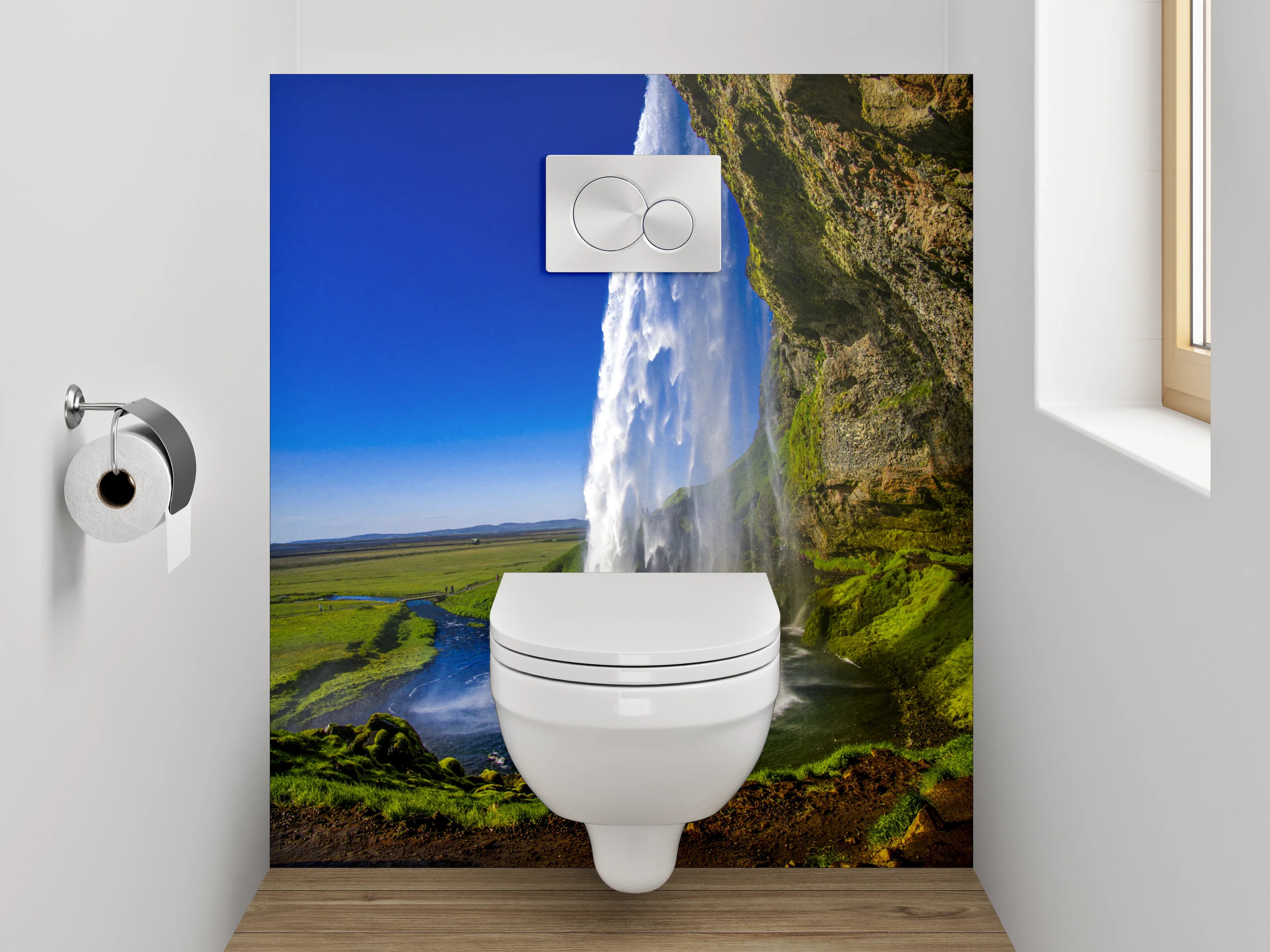 WC-Rückwand - Majestätischer Wasserfall Natur Motiv
