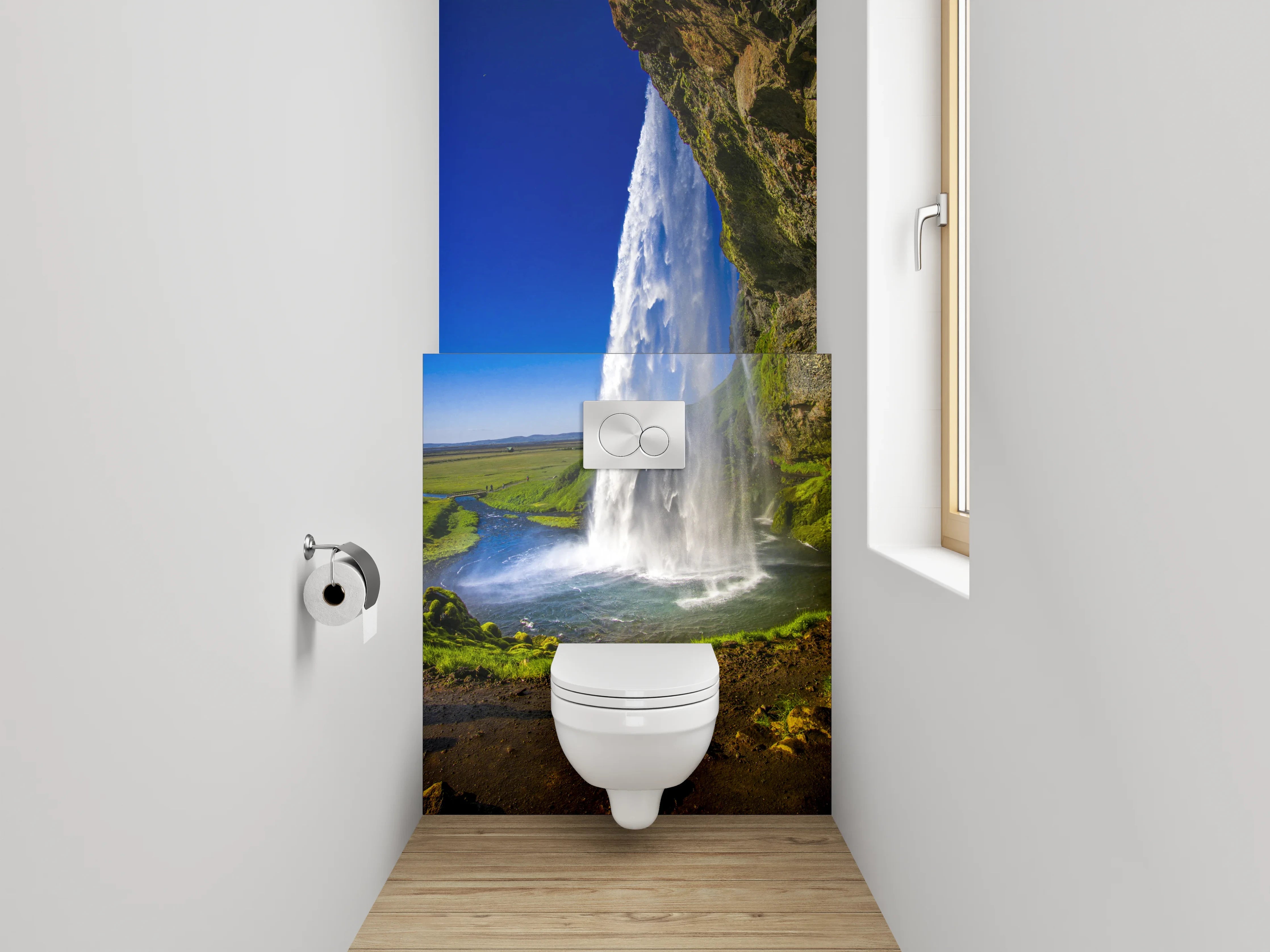 WC-Rückwand - Majestätischer Wasserfall Natur Motiv