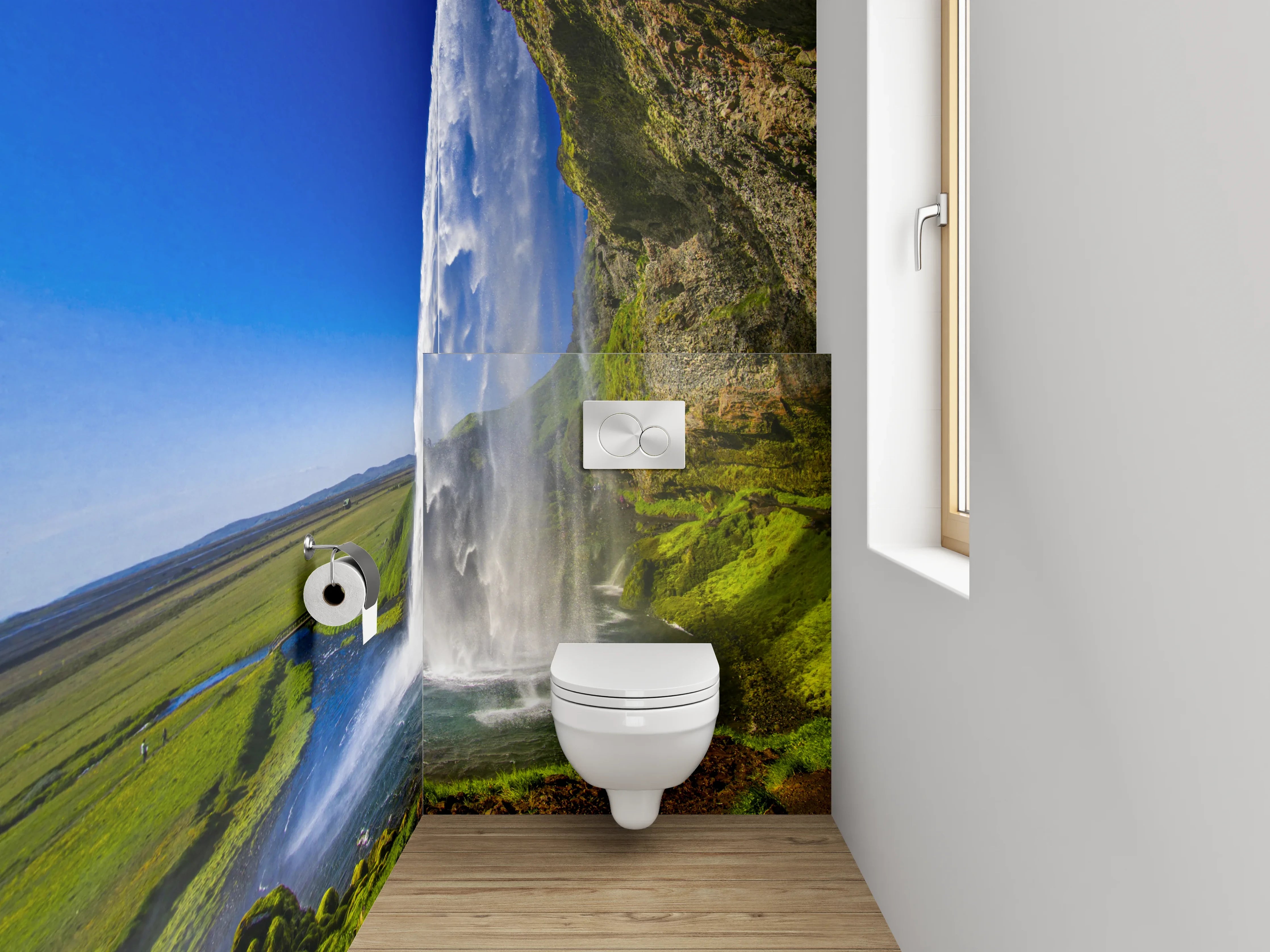 WC-Rückwand - Majestätischer Wasserfall Natur Motiv