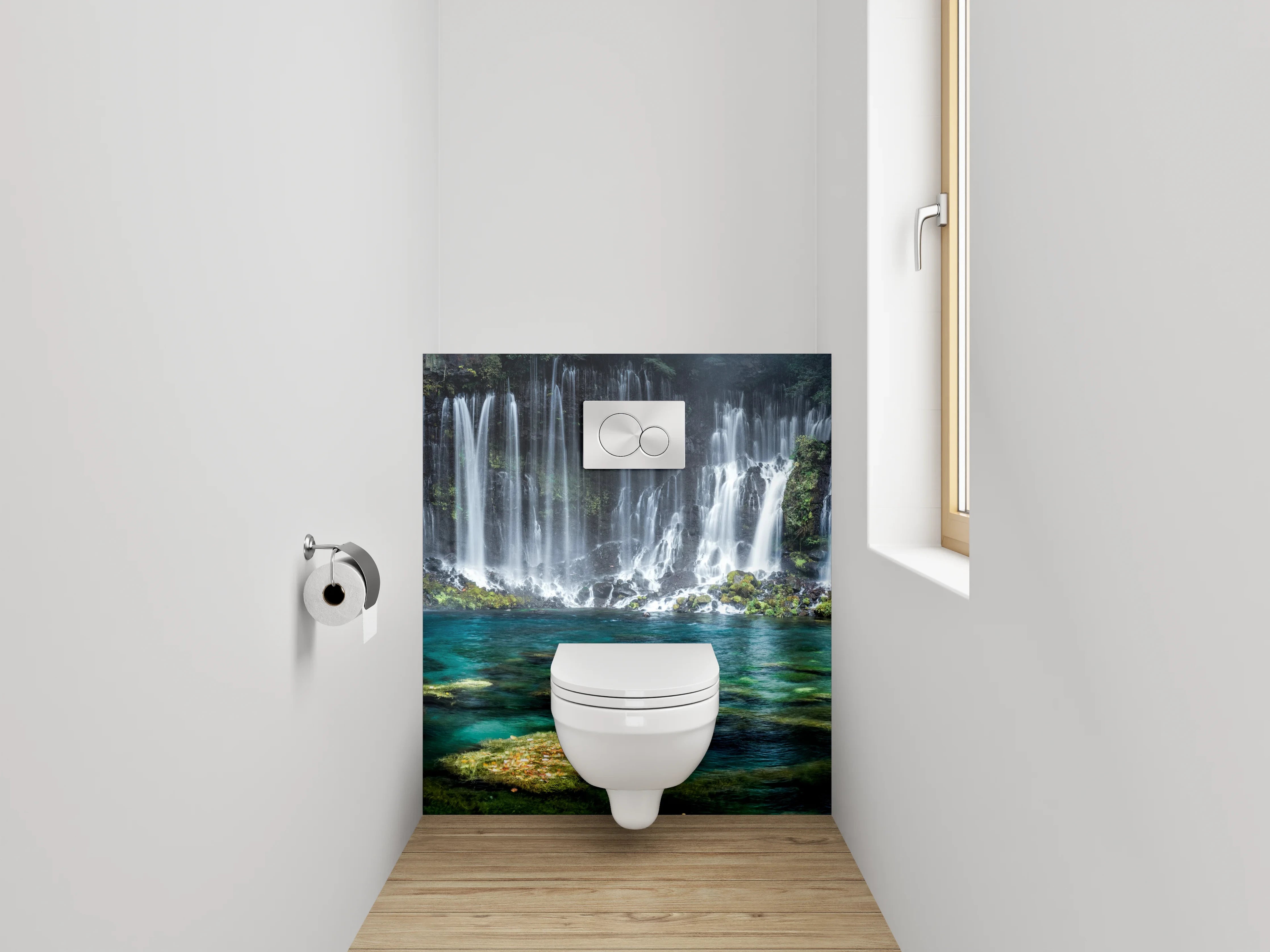 WC-Rückwand - Majestätischer Wasserfall Naturidylle