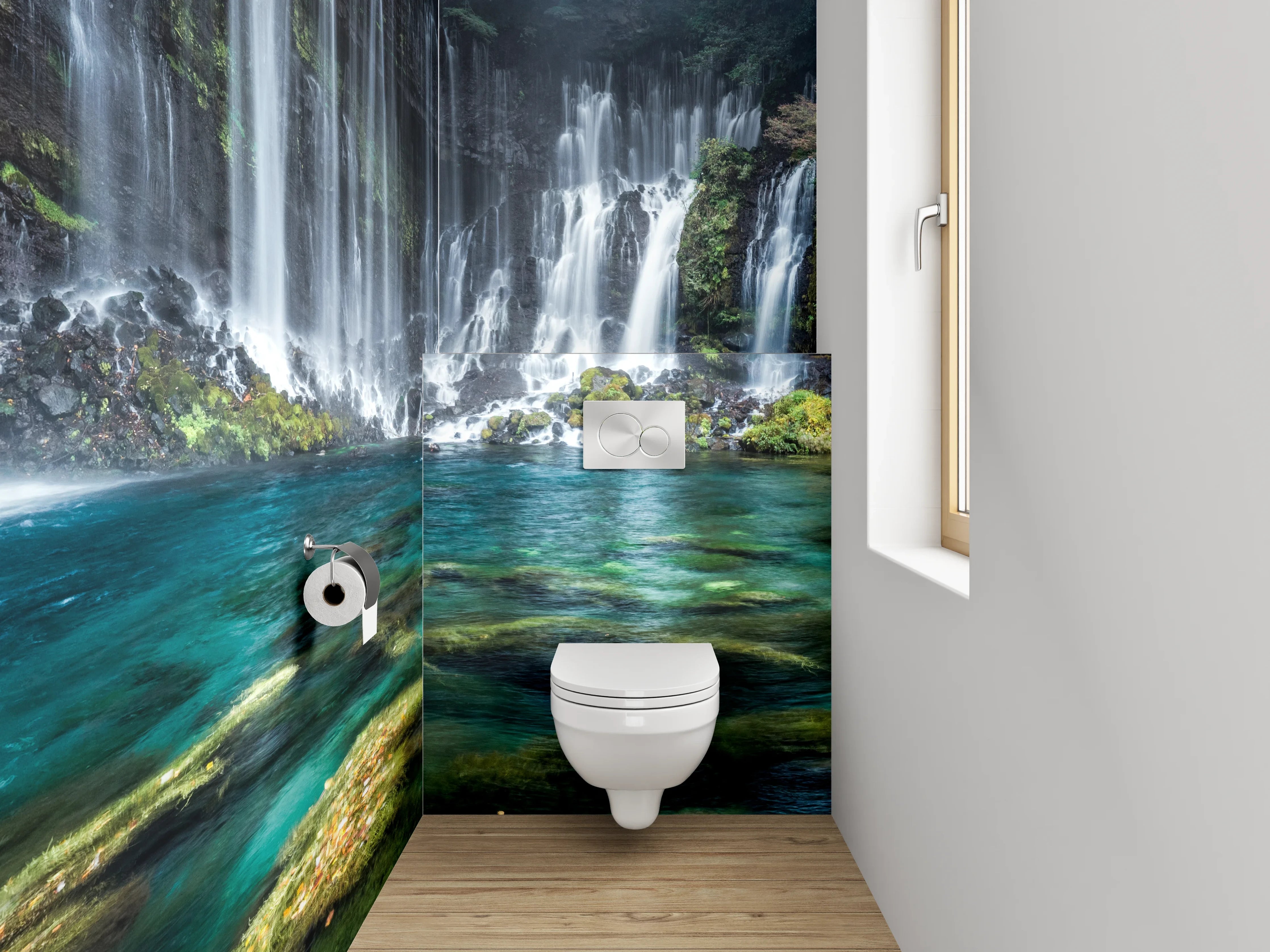 WC-Rückwand - Majestätischer Wasserfall Naturidylle