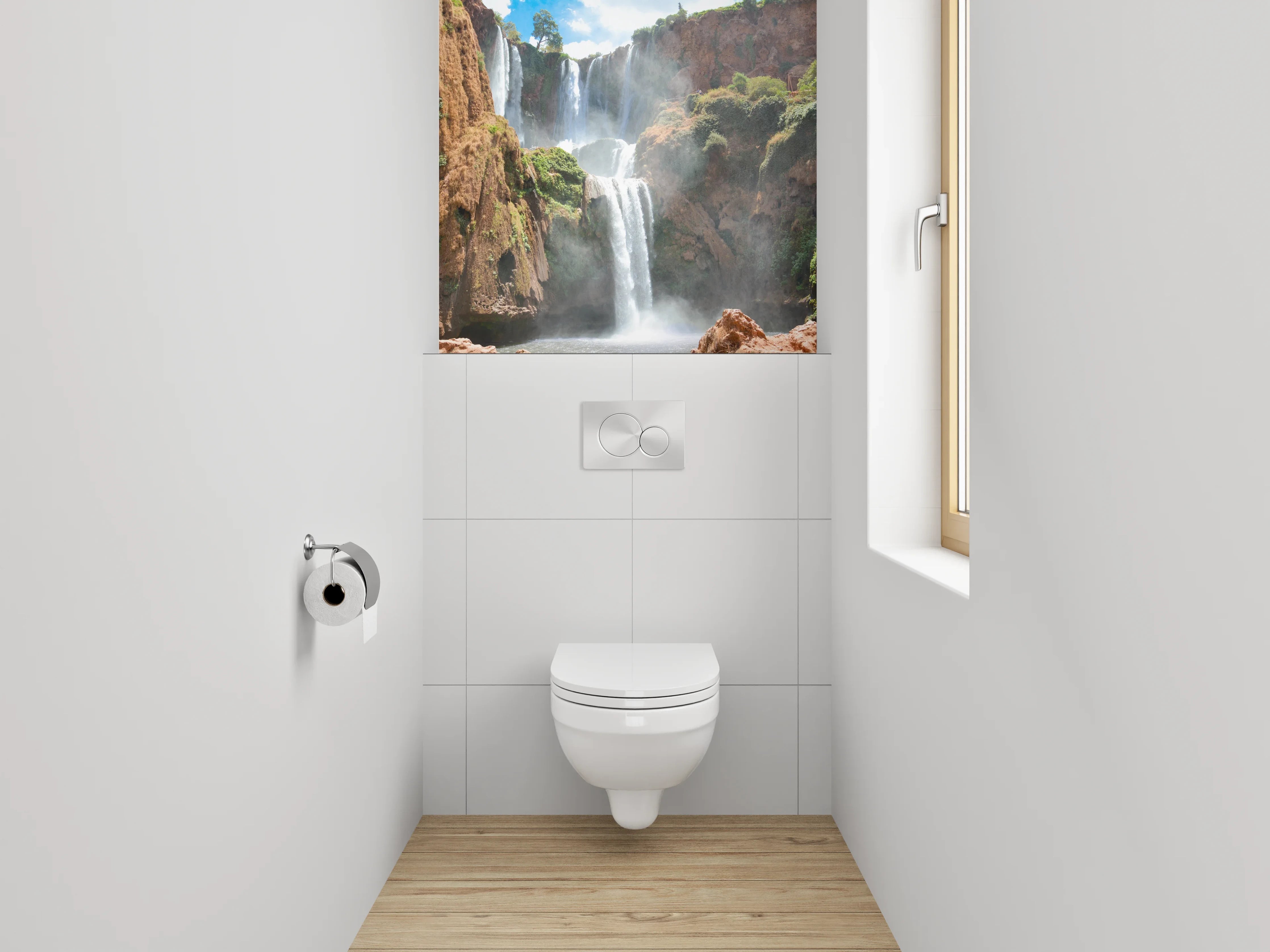 WC-Rückwand - Majestätischer Wasserfall Naturkulisse