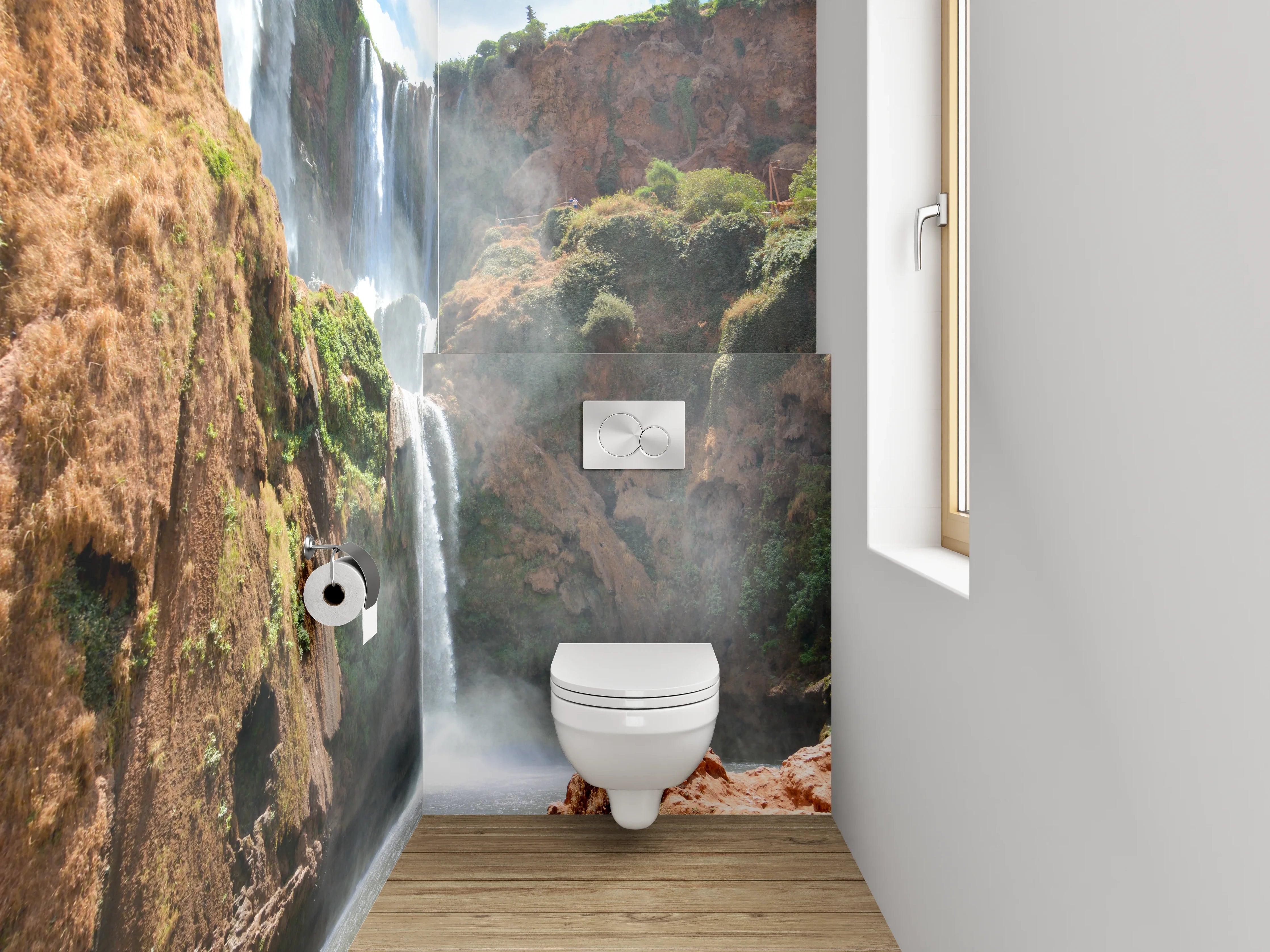 WC-Rückwand - Majestätischer Wasserfall Naturkulisse