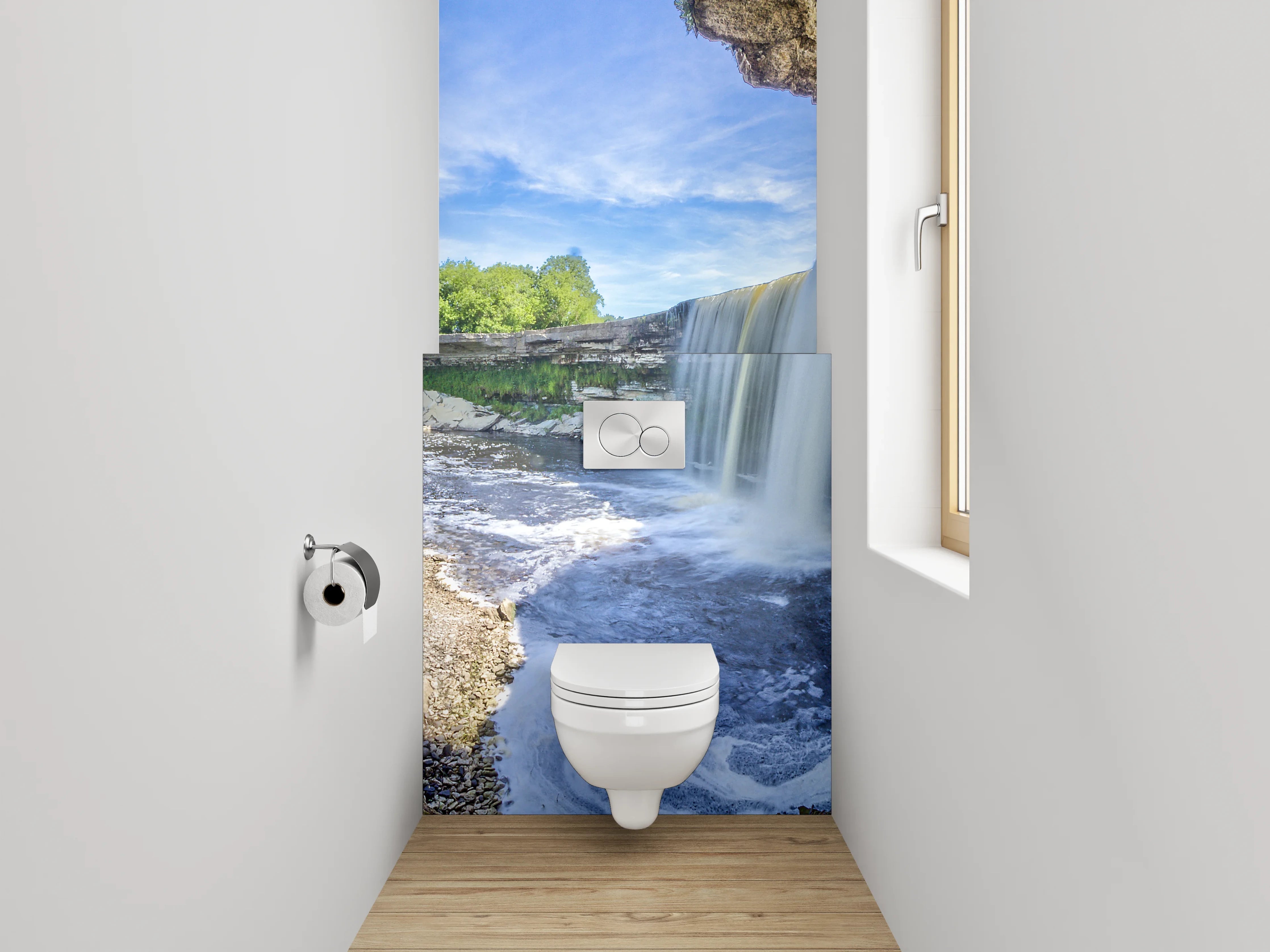 WC-Rückwand - Majestätischer Wasserfall Naturmotiv