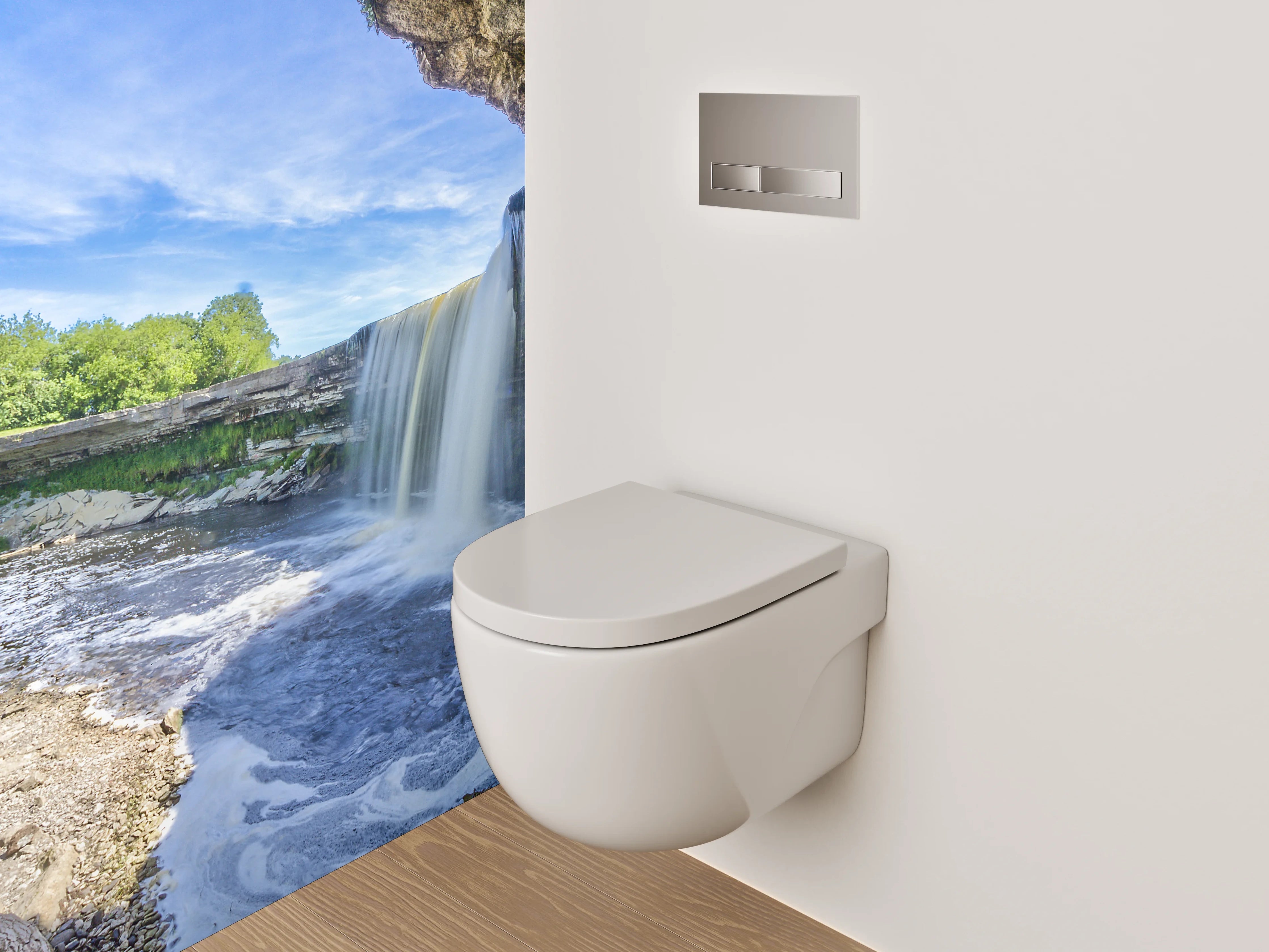 WC-Rückwand - Majestätischer Wasserfall Naturmotiv