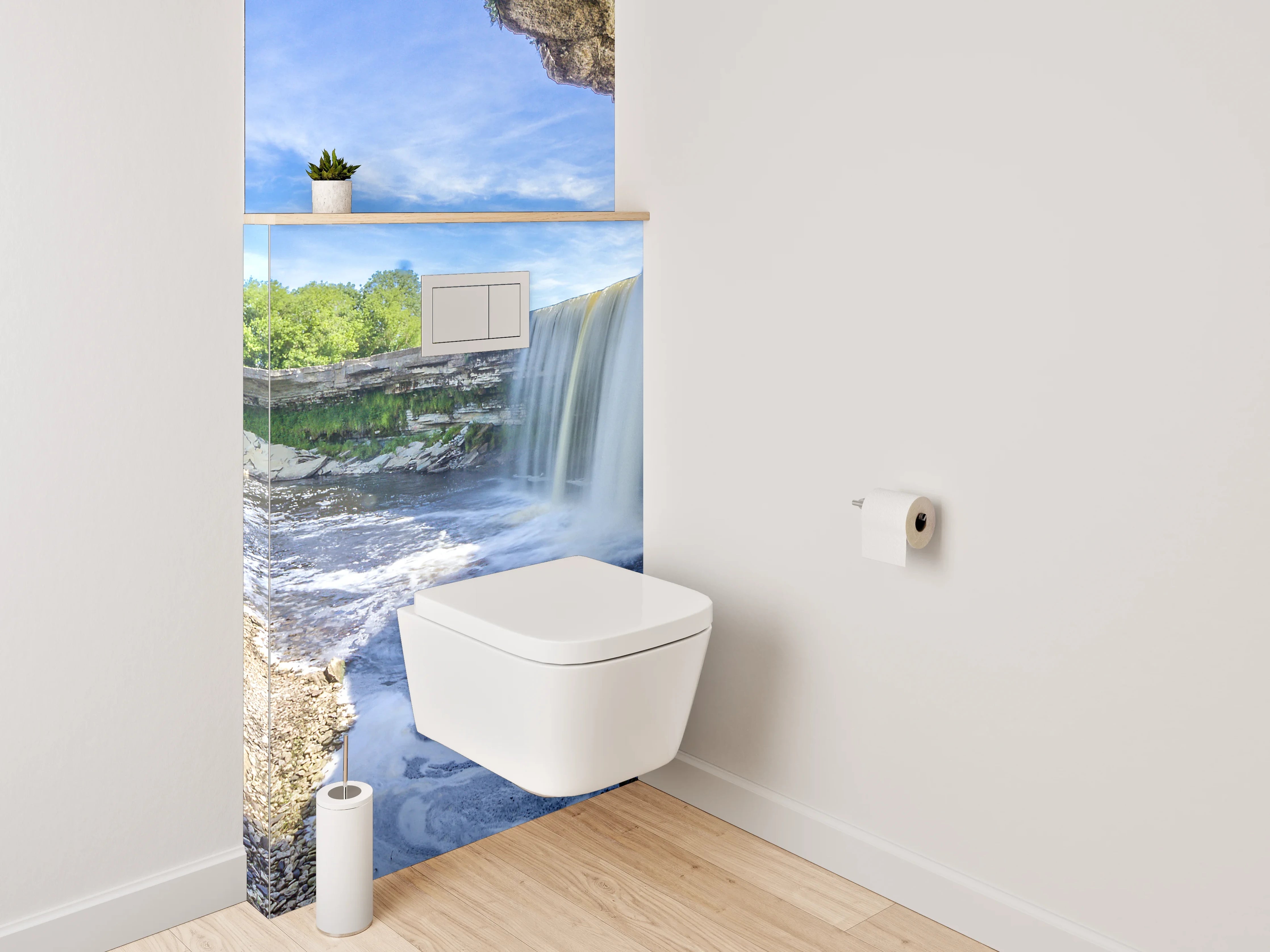 WC-Rückwand - Majestätischer Wasserfall Naturmotiv