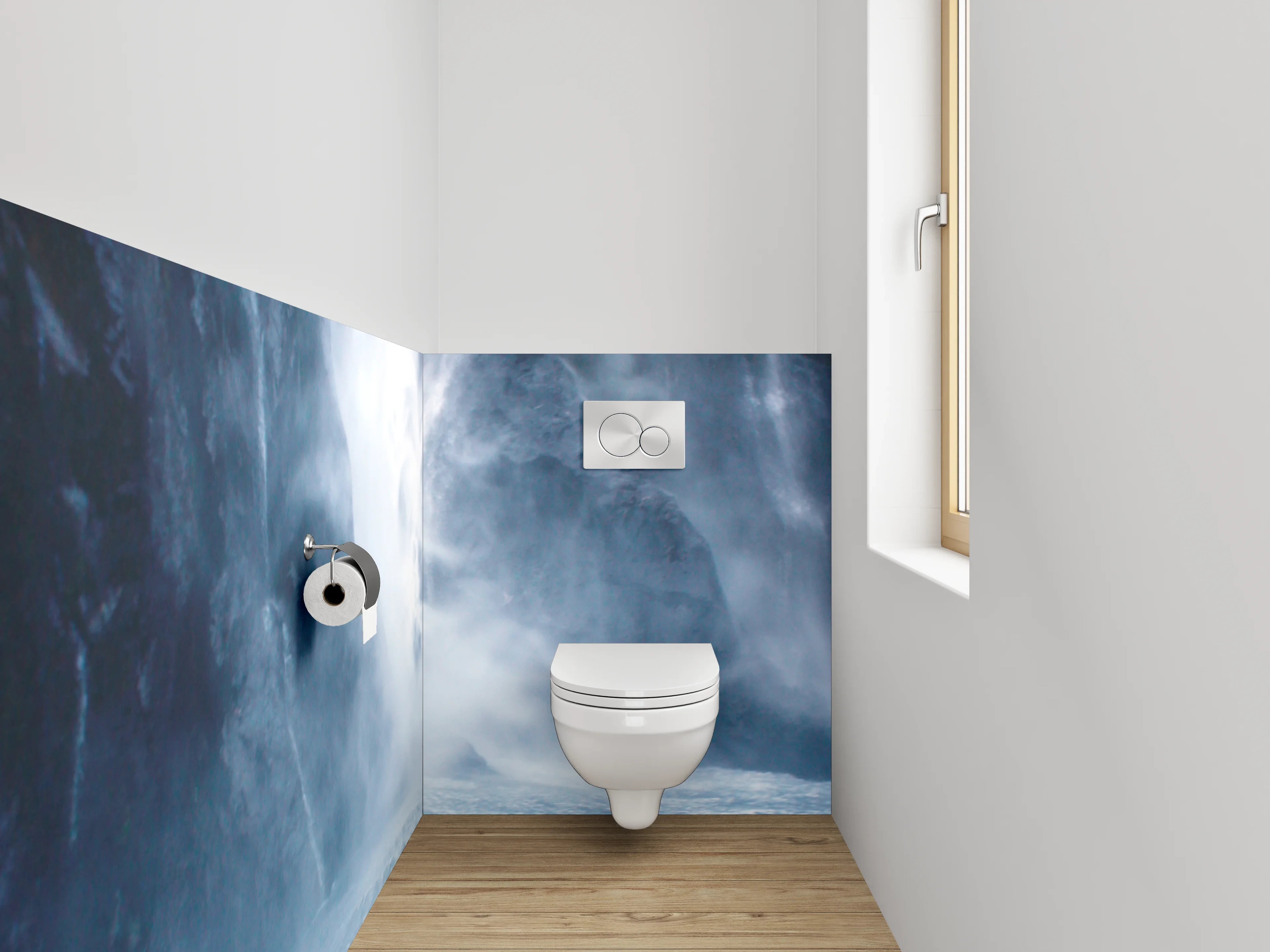 WC-Rückwand - Majestätischer Wasserfall Naturpanorama