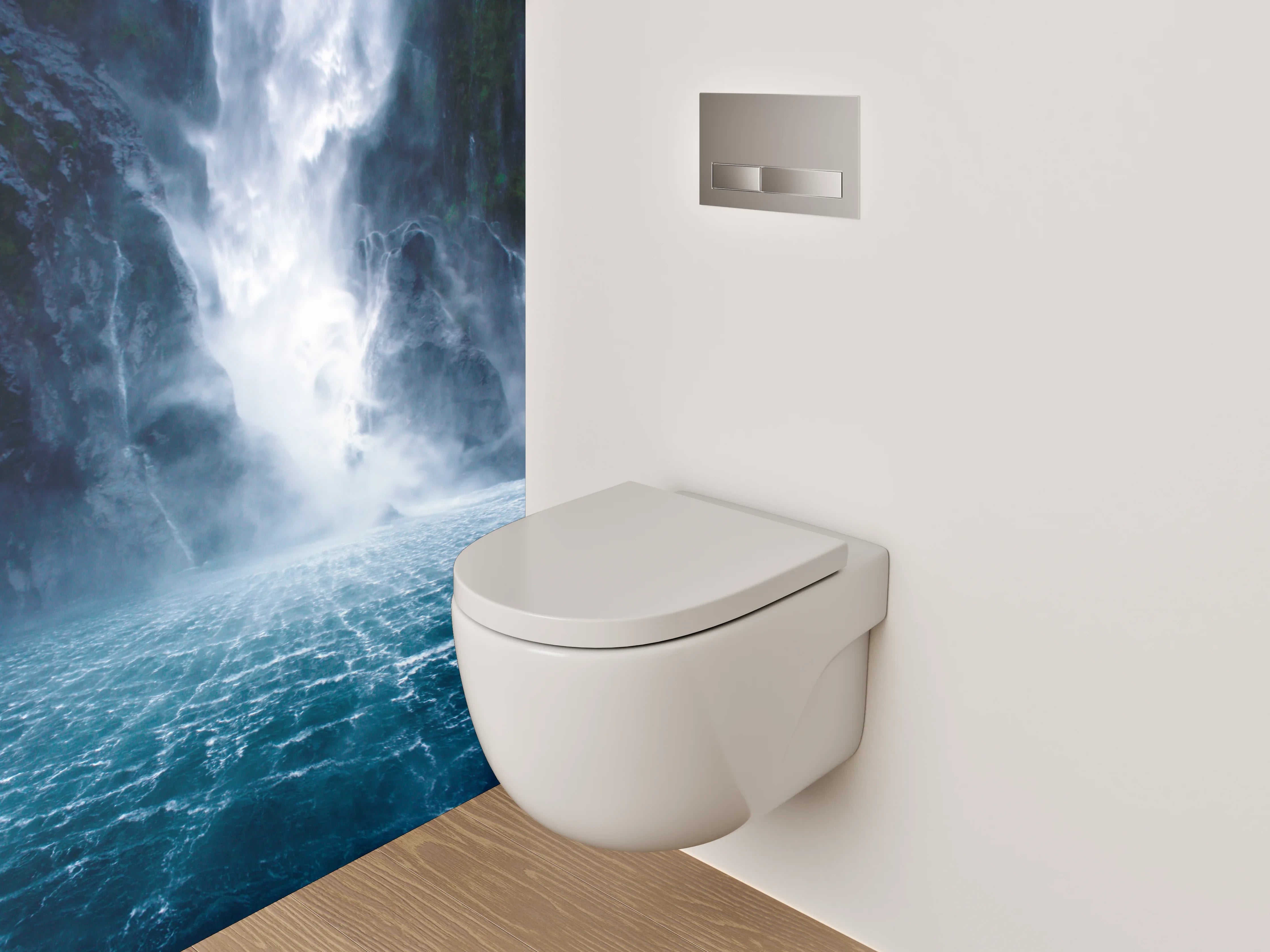 WC-Rückwand - Majestätischer Wasserfall Naturpanorama