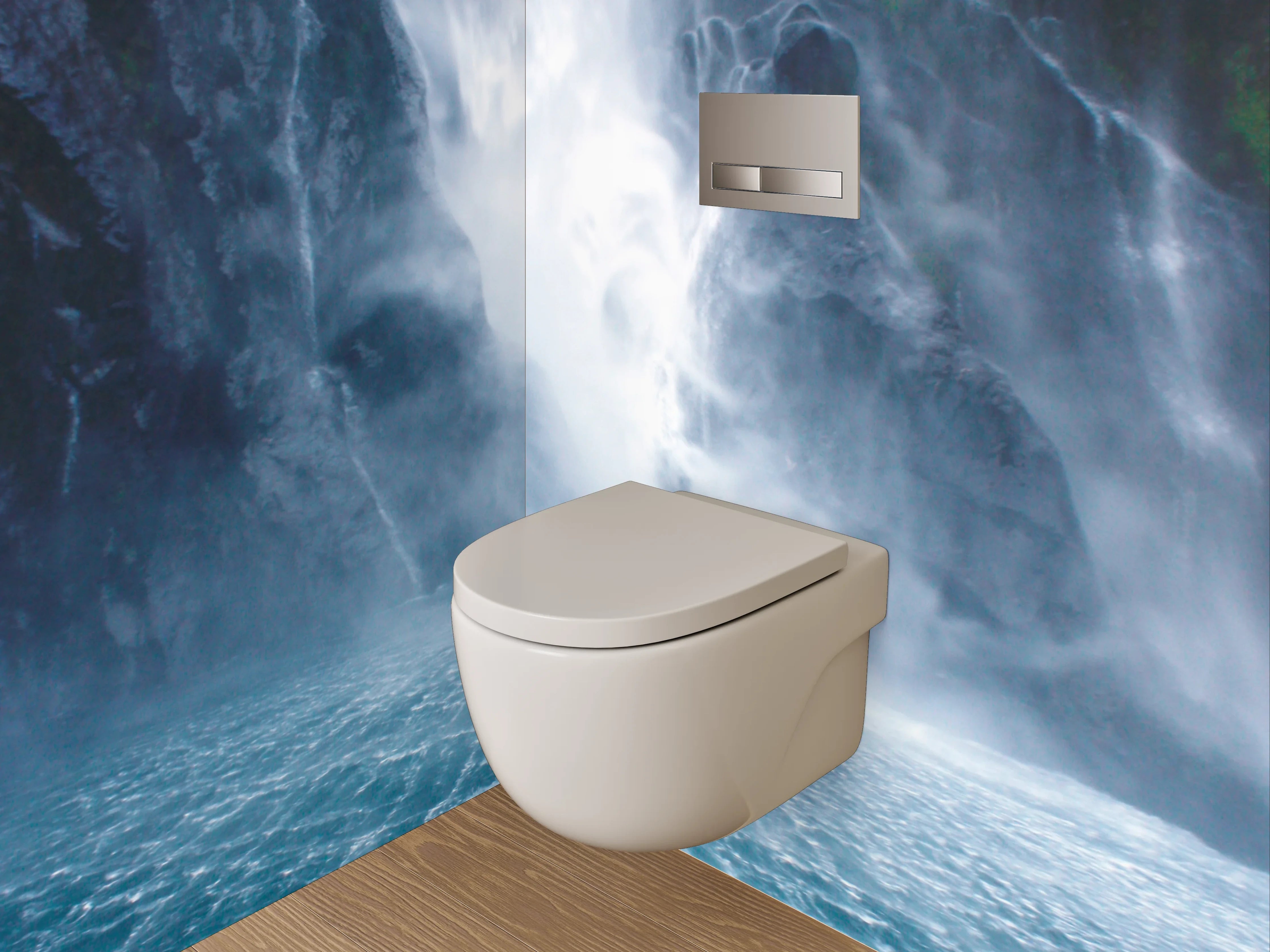 WC-Rückwand - Majestätischer Wasserfall Naturpanorama