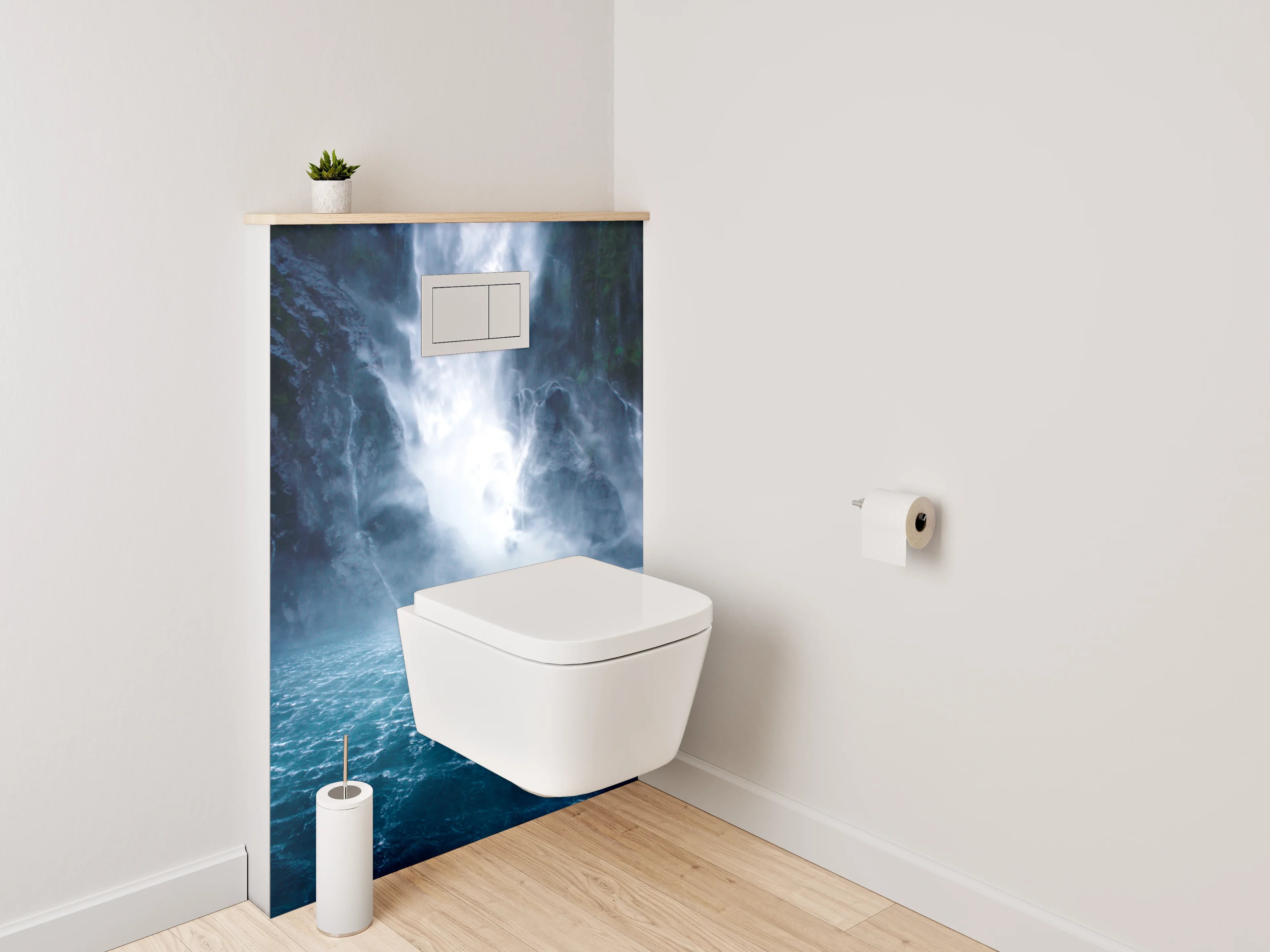 WC-Rückwand - Majestätischer Wasserfall Naturpanorama