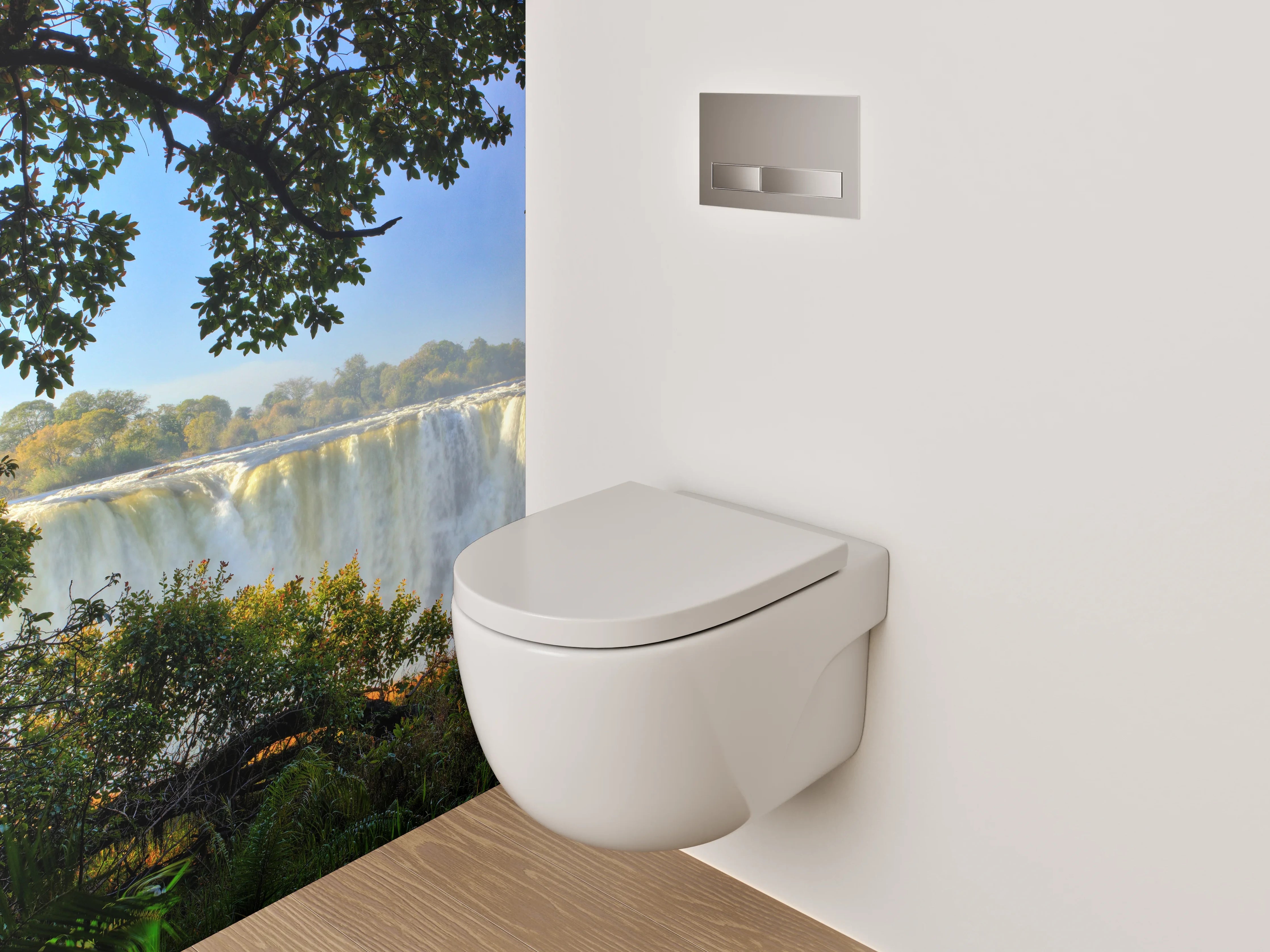 WC-Rückwand - Majestätischer Wasserfall im Dschungel