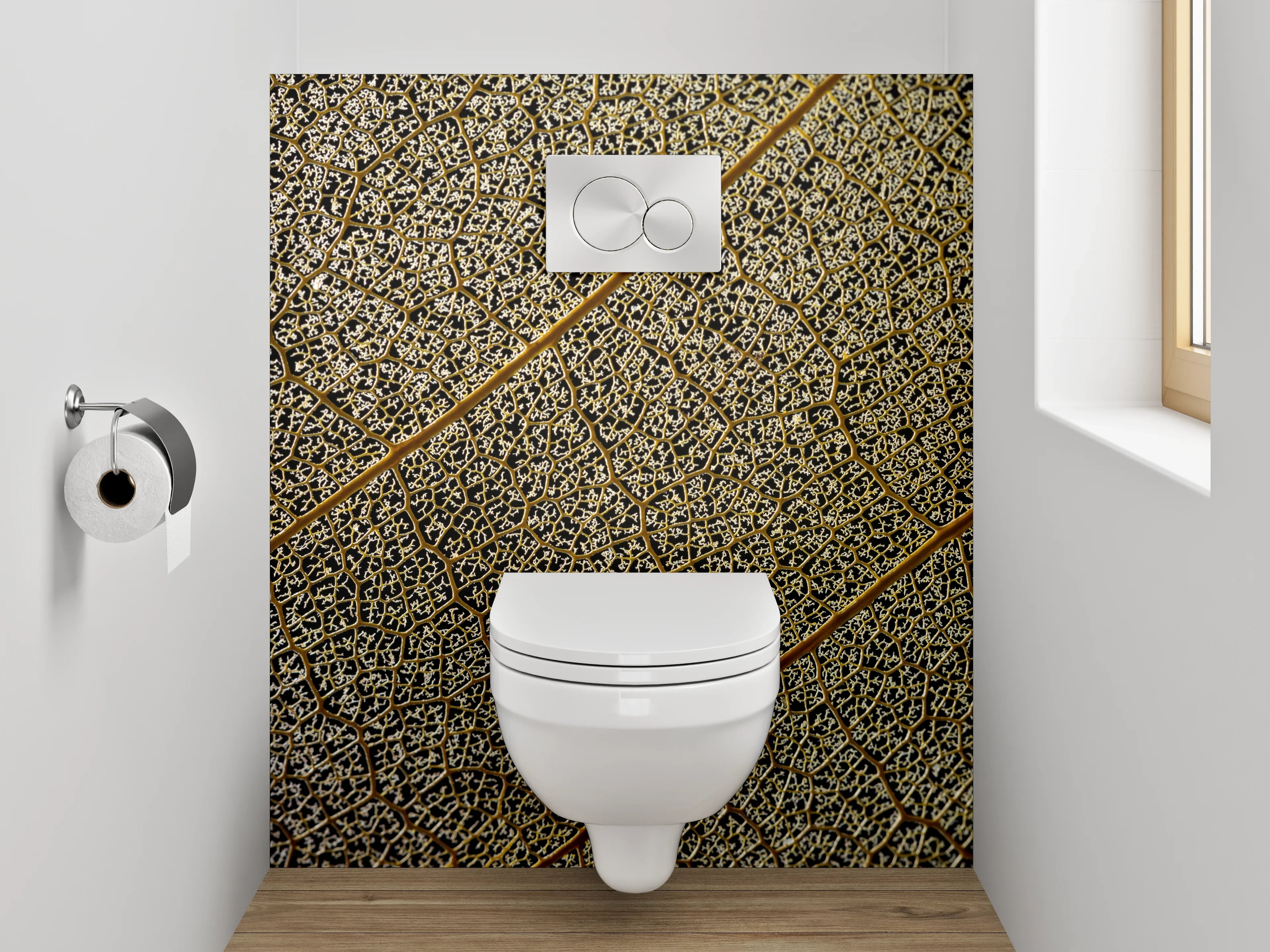 WC-Rückwand - Makro Blattstruktur Naturmuster Dekor
