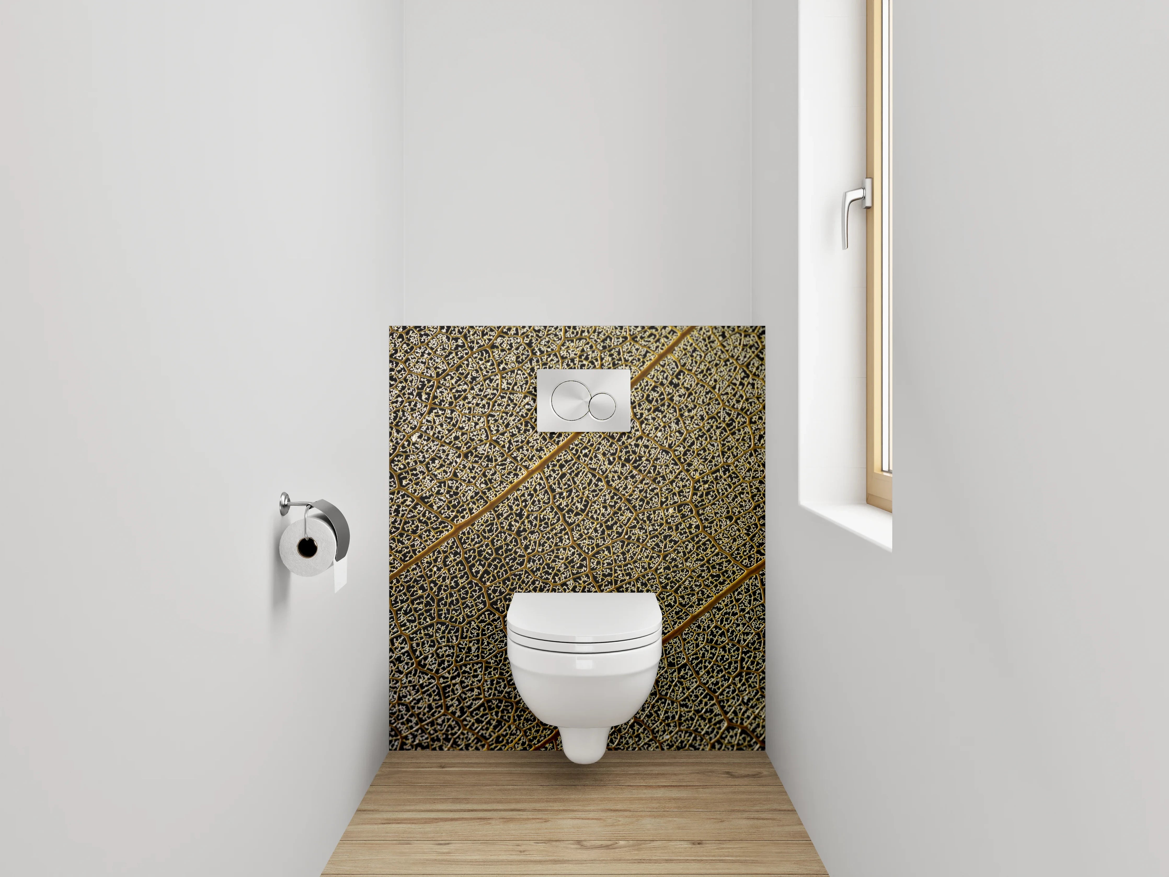 WC-Rückwand - Makro Blattstruktur Naturmuster Dekor