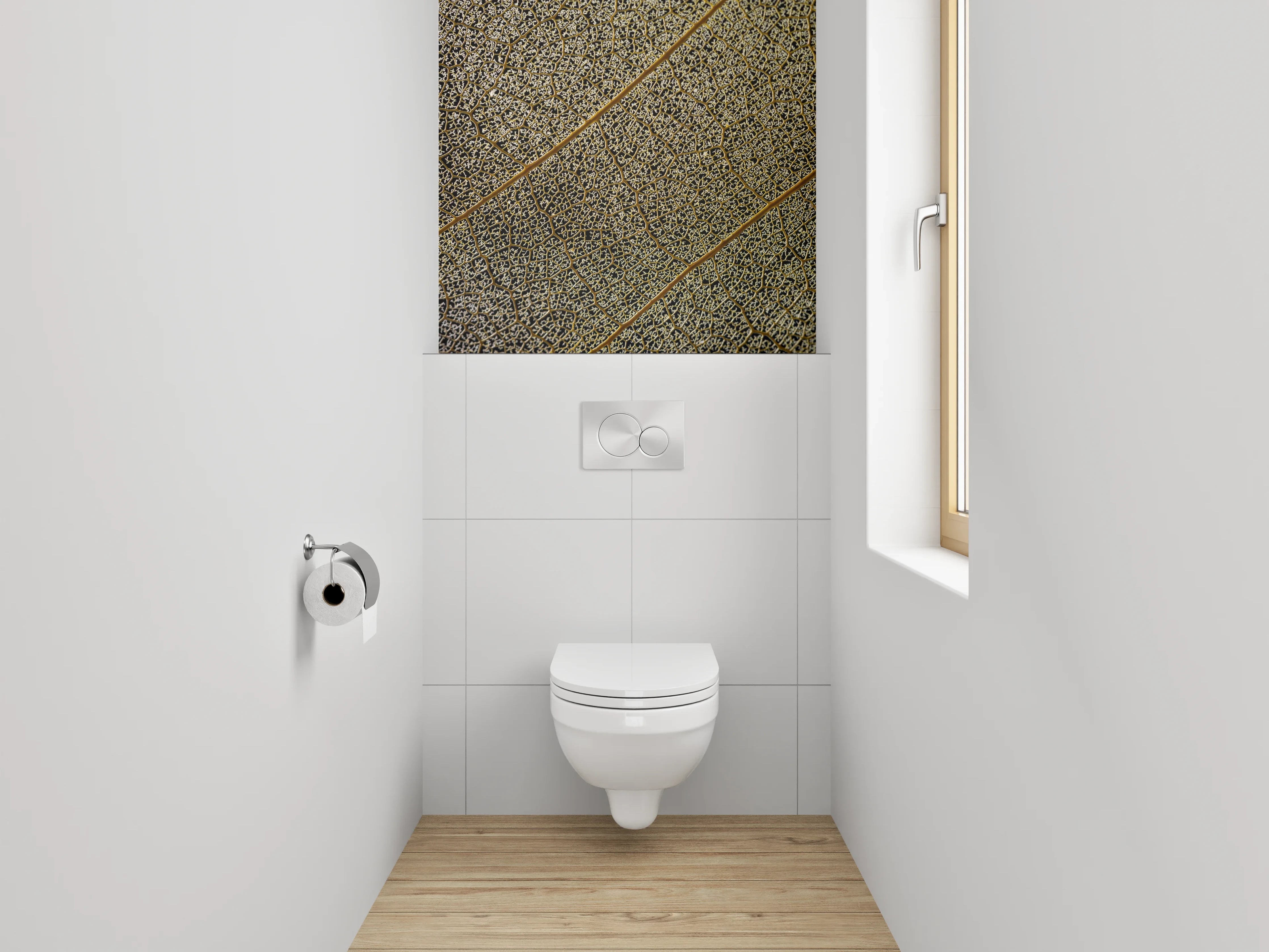 WC-Rückwand - Makro Blattstruktur Naturmuster Dekor