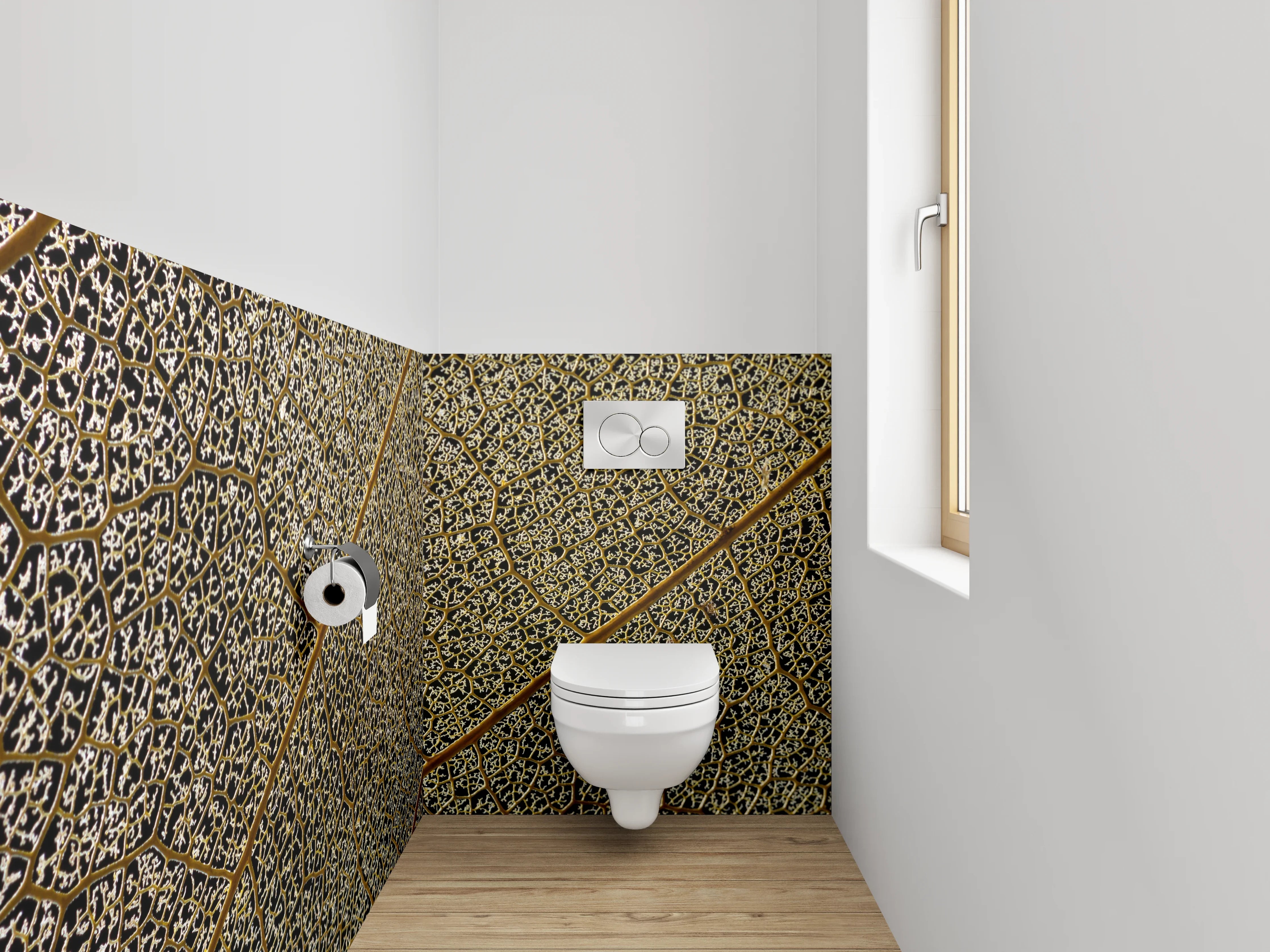 WC-Rückwand - Makro Blattstruktur Naturmuster Dekor