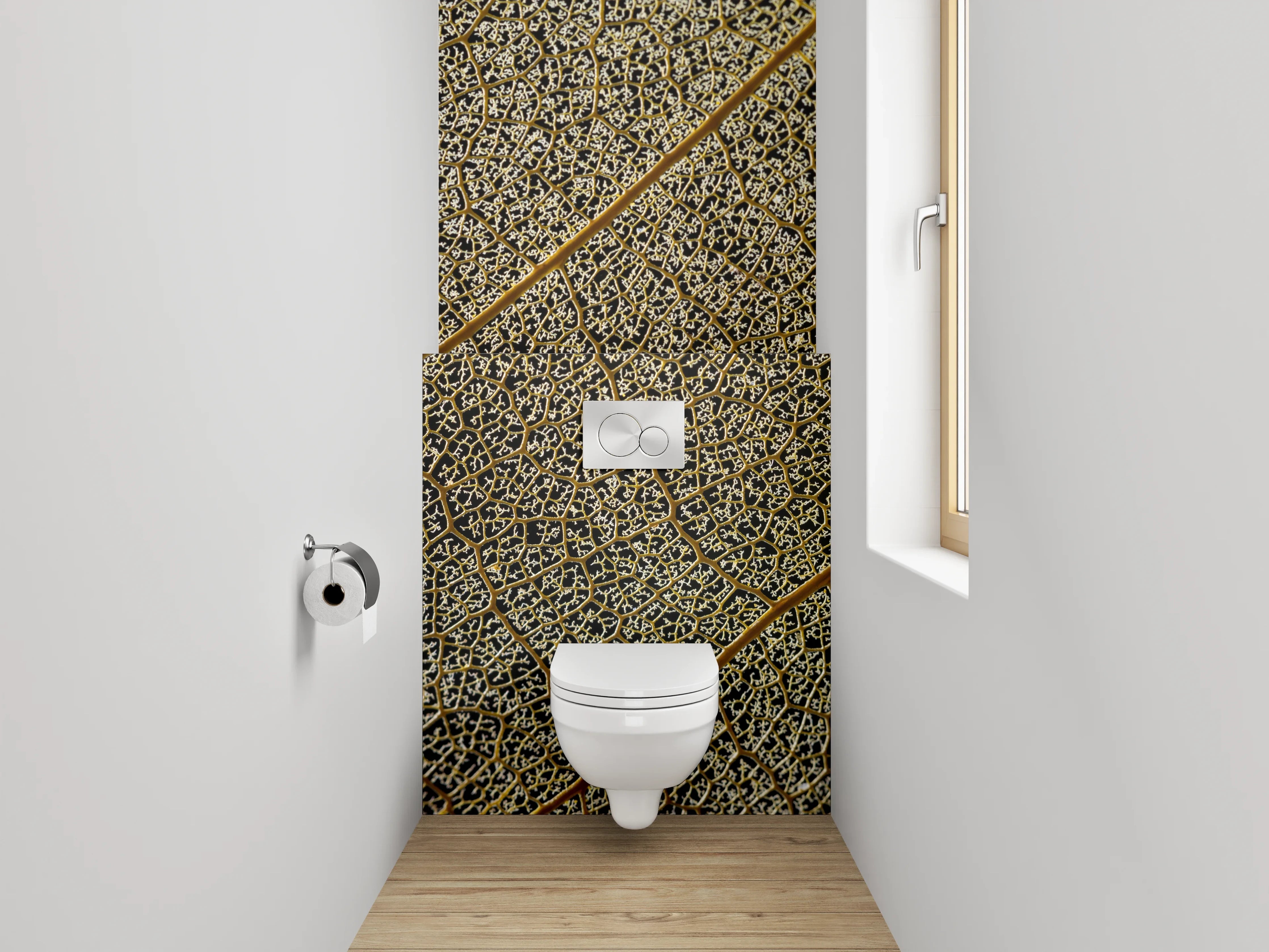 WC-Rückwand - Makro Blattstruktur Naturmuster Dekor