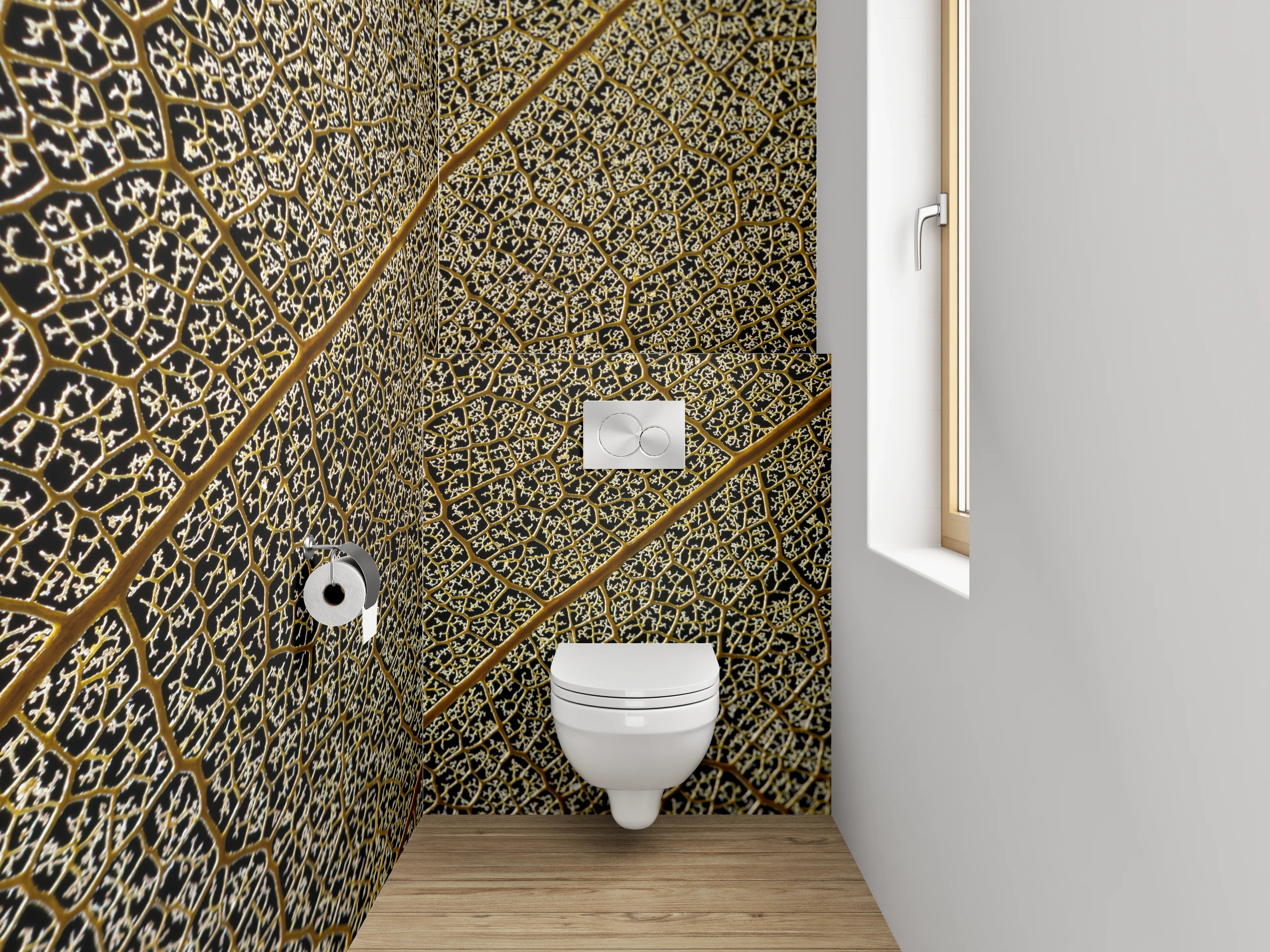 WC-Rückwand - Makro Blattstruktur Naturmuster Dekor