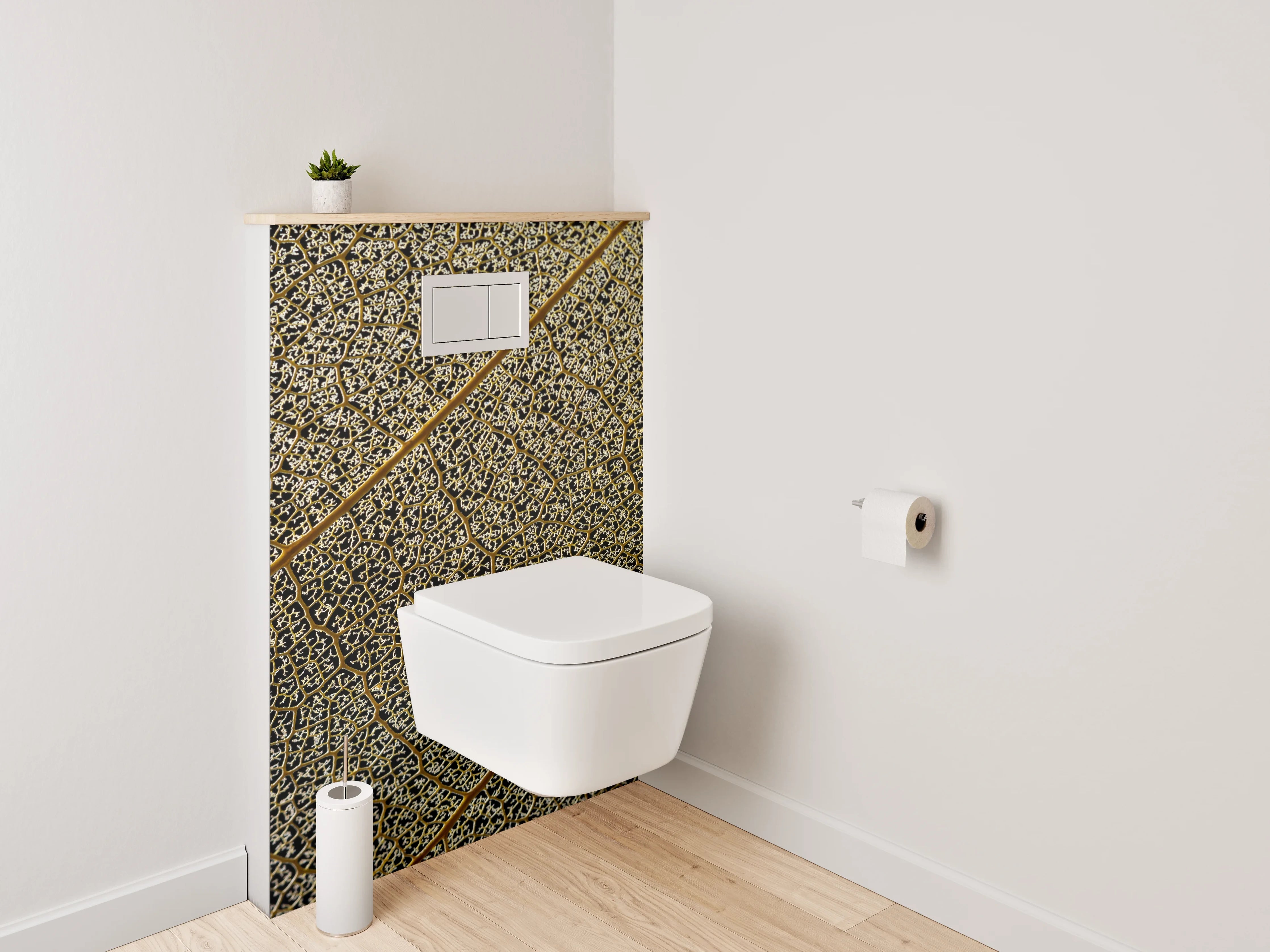 WC-Rückwand - Makro Blattstruktur Naturmuster Dekor