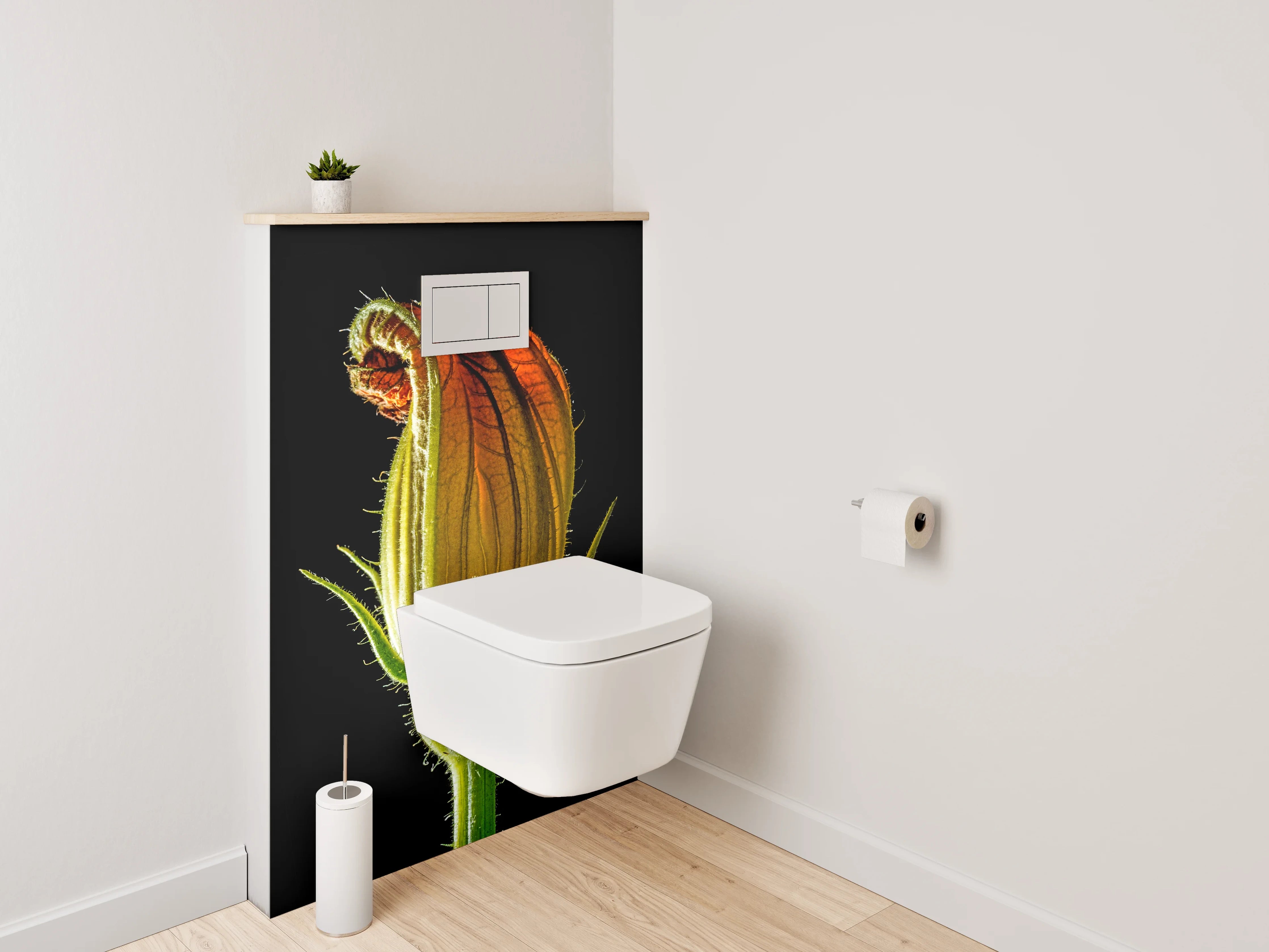 WC-Rückwand - Makro Blüte in leuchtendem Orange