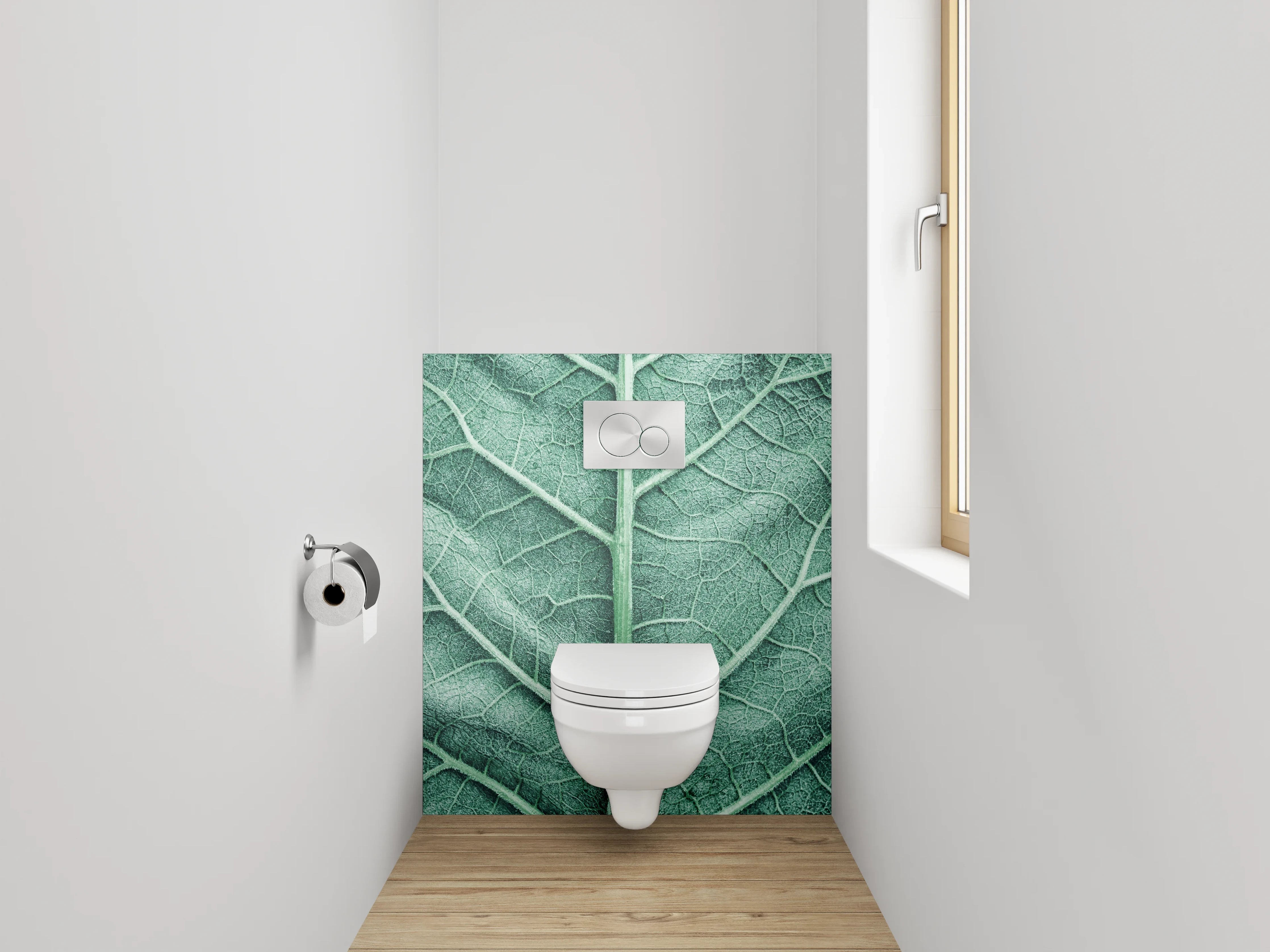 WC-Rückwand - Makroaufnahme Blatt Adern Grün