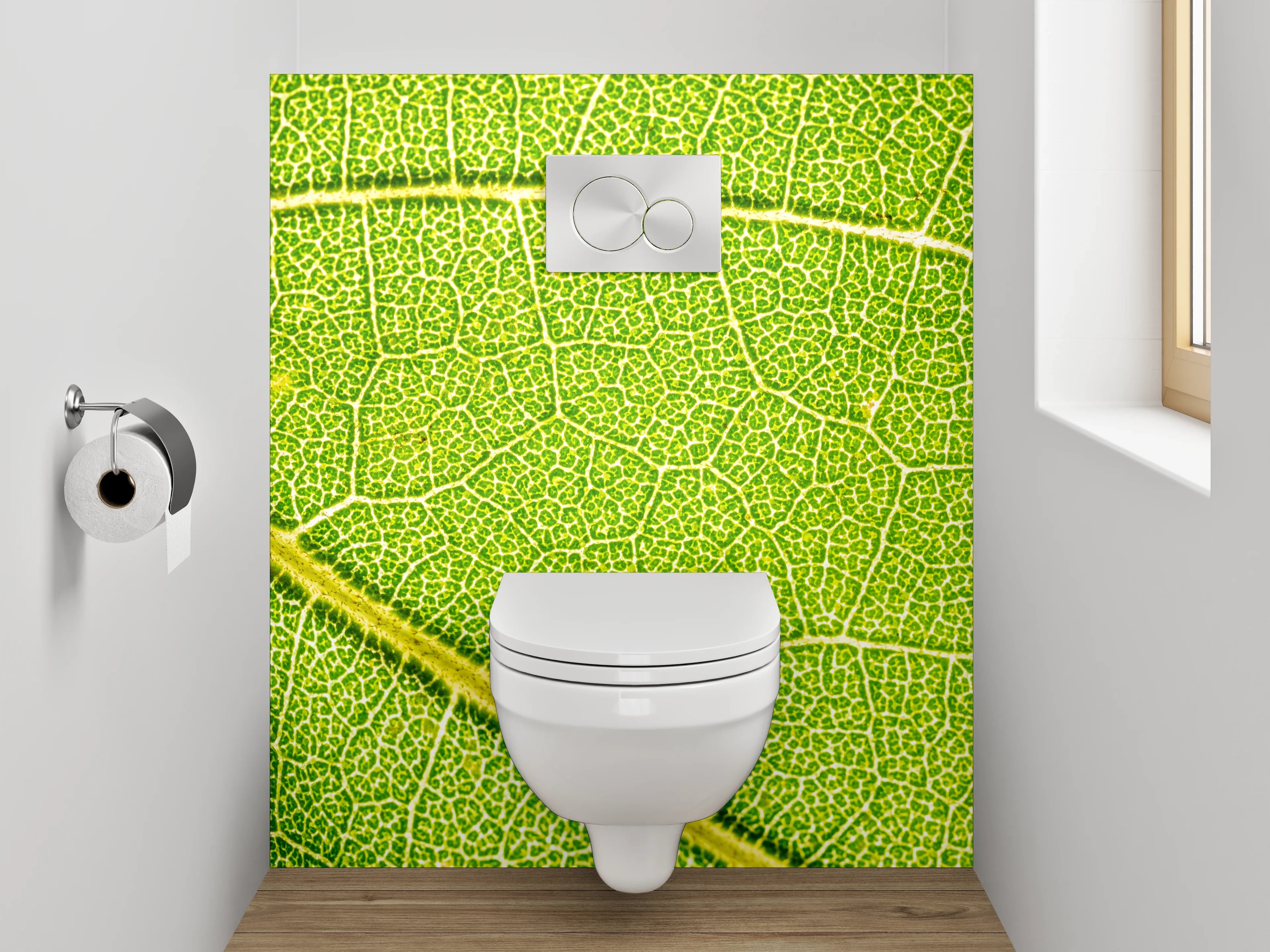WC-Rückwand - Makroaufnahme Blatt grün Struktur