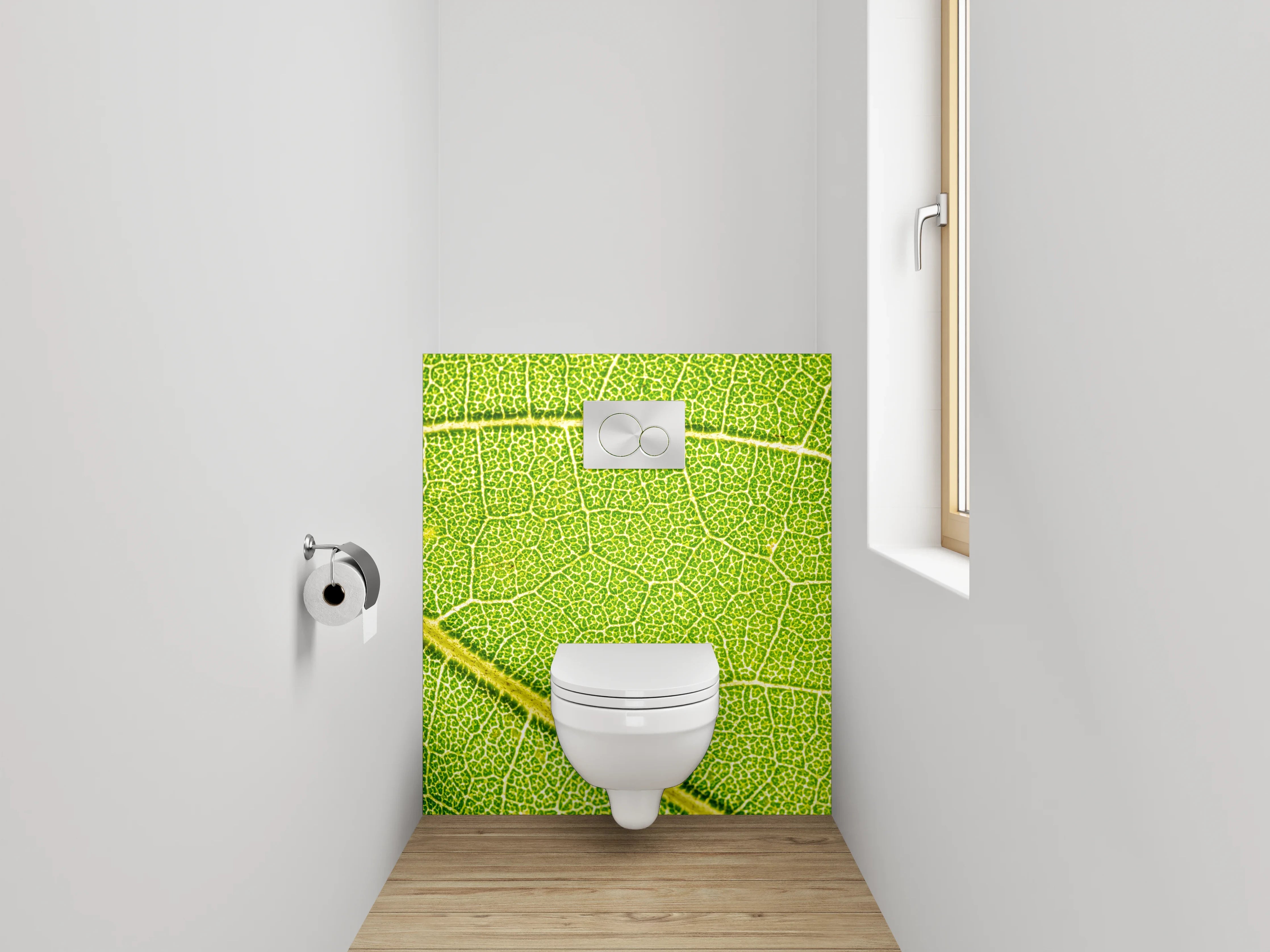 WC-Rückwand - Makroaufnahme Blatt grün Struktur