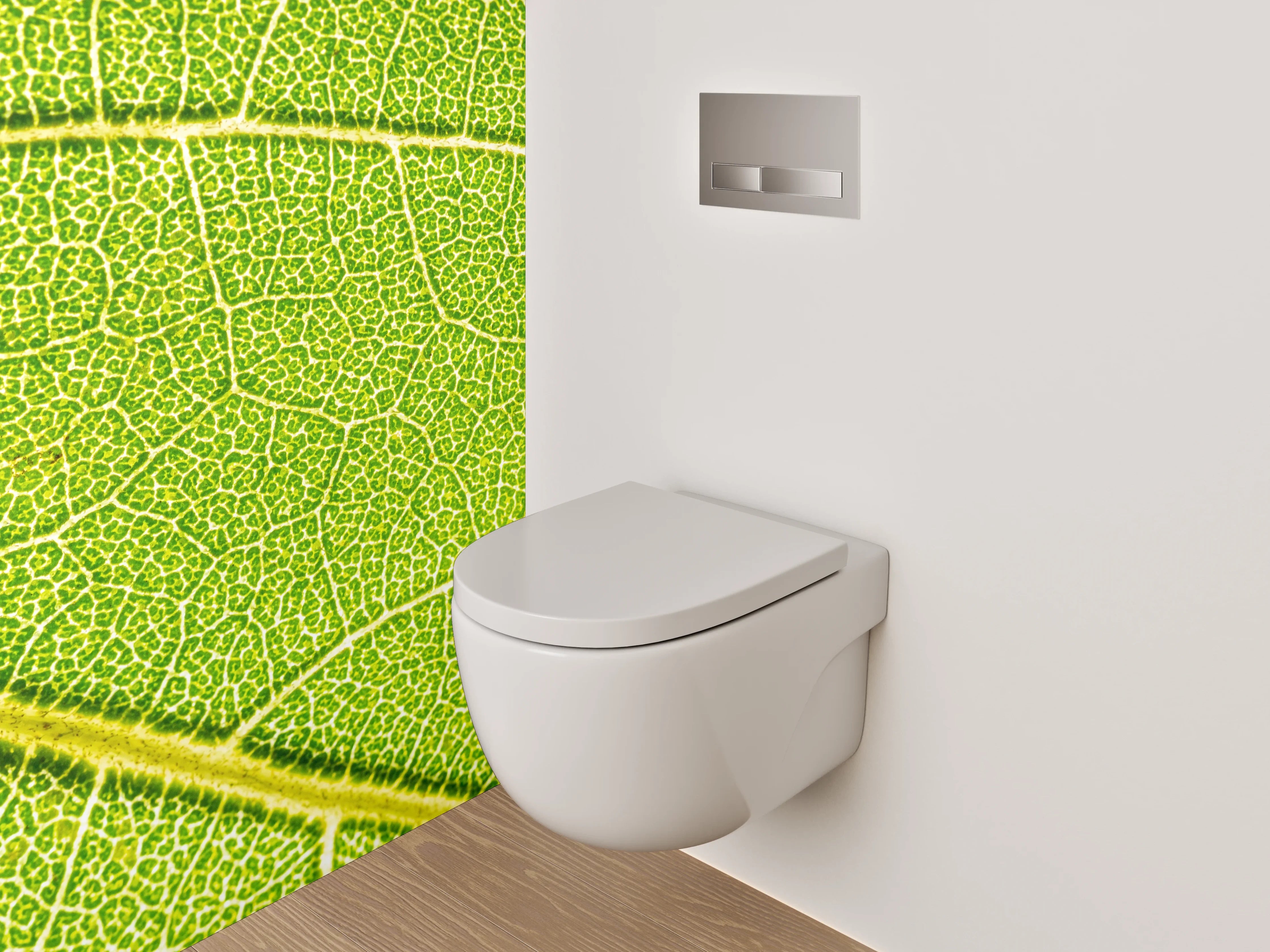 WC-Rückwand - Makroaufnahme Blatt grün Struktur