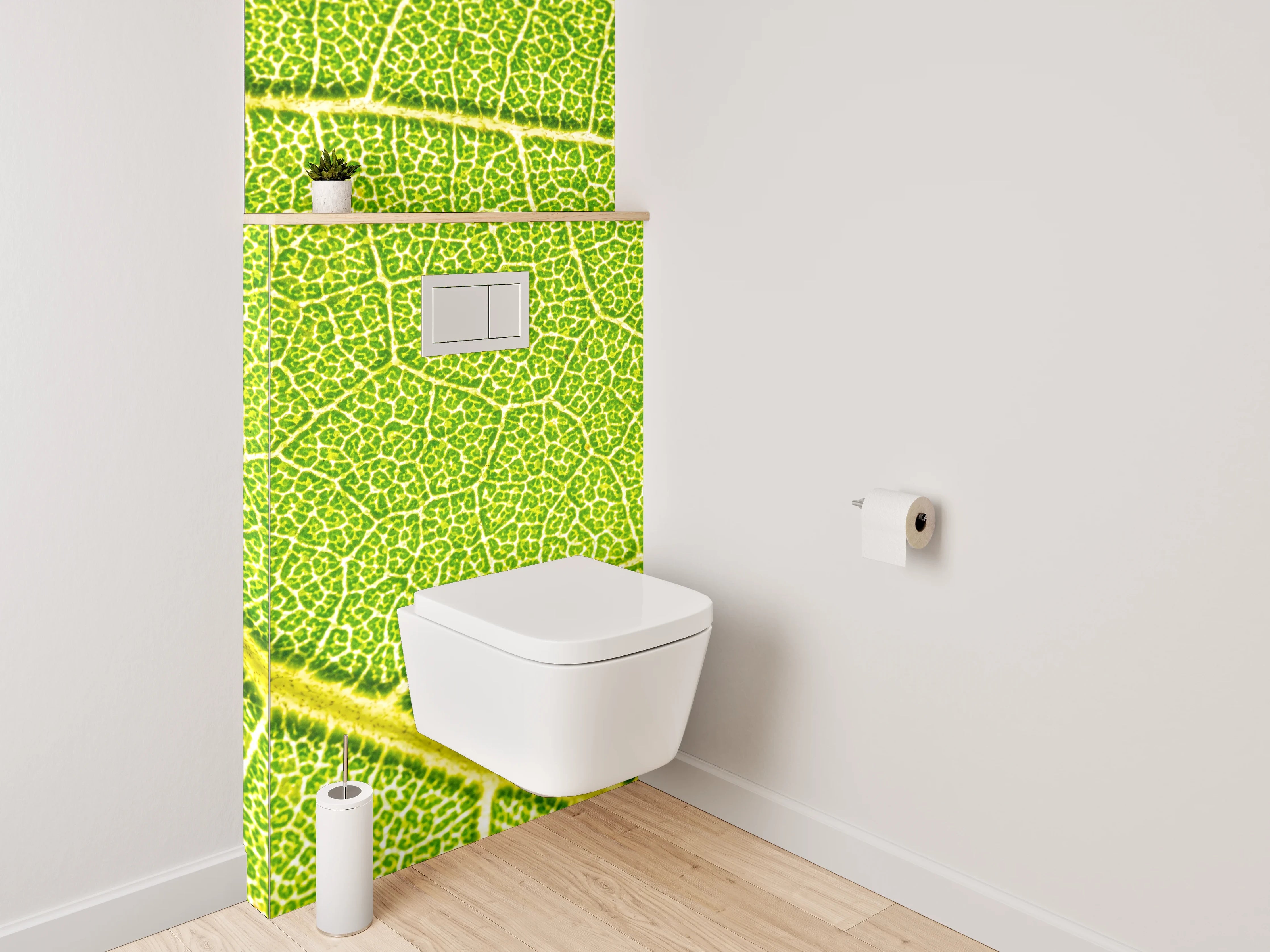 WC-Rückwand - Makroaufnahme Blatt grün Struktur