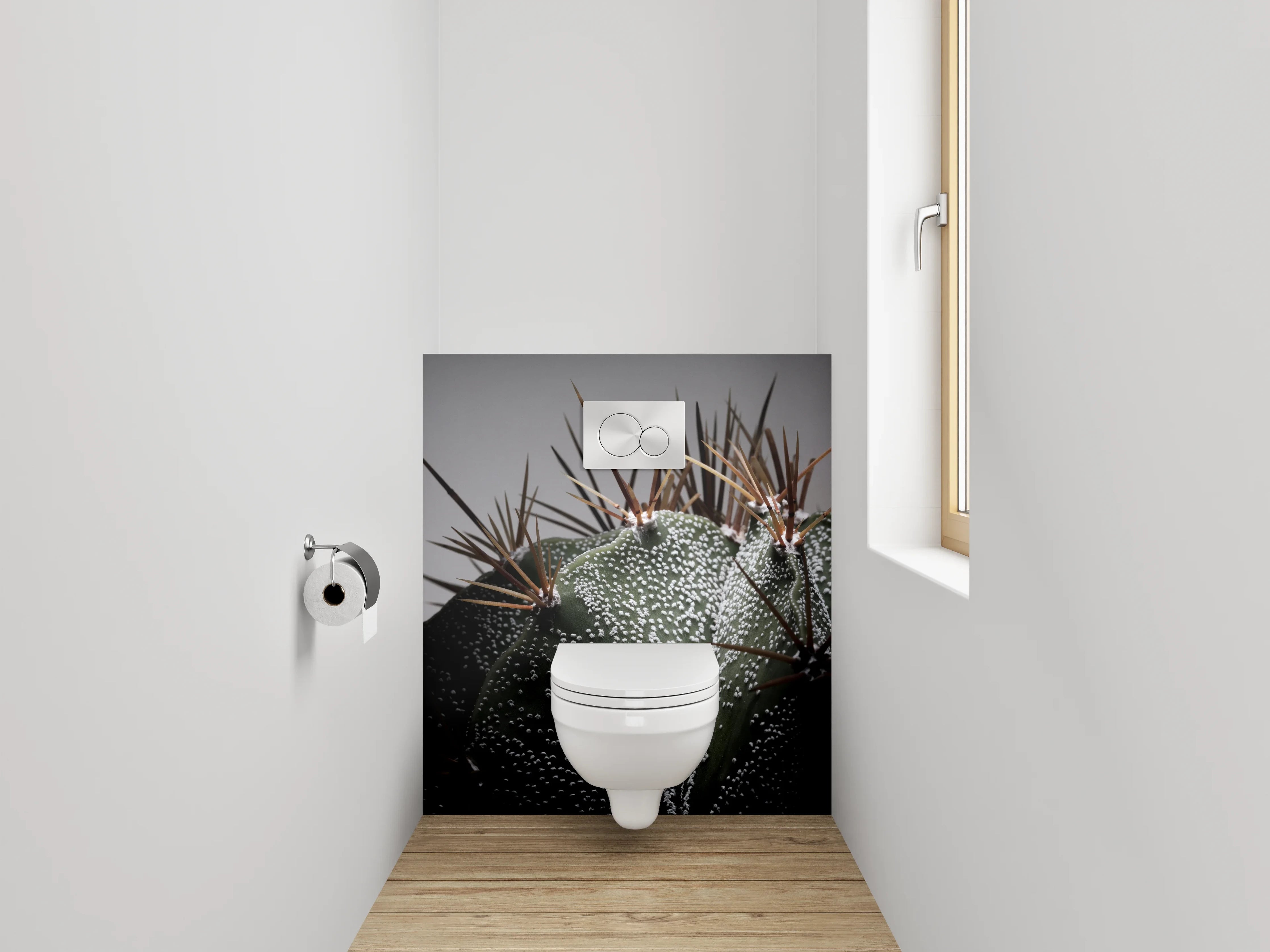 WC-Rückwand - Makroaufnahme Kaktus Details Stacheln