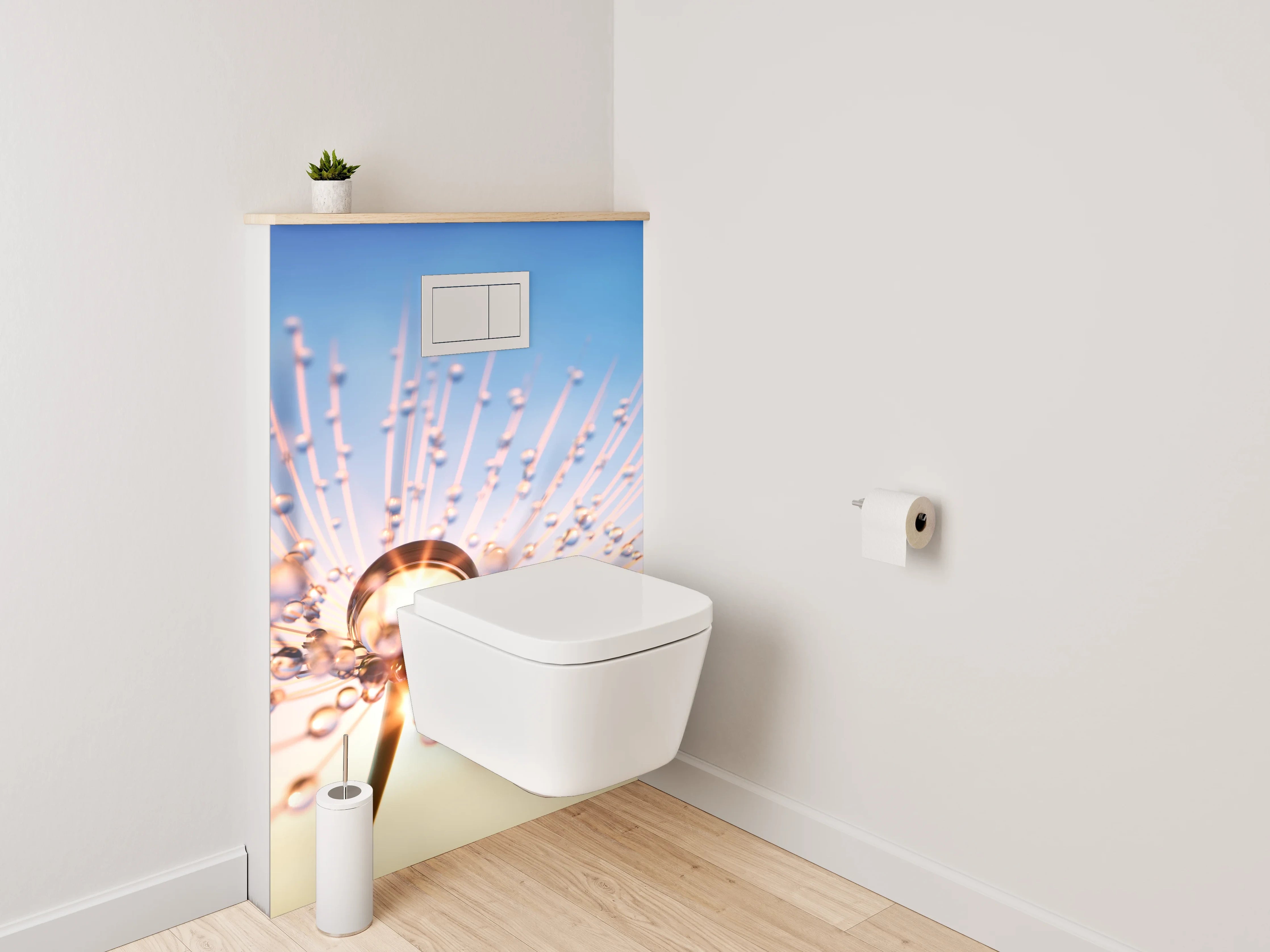 WC-Rückwand - Makroaufnahme Pusteblume Sonnenuntergang