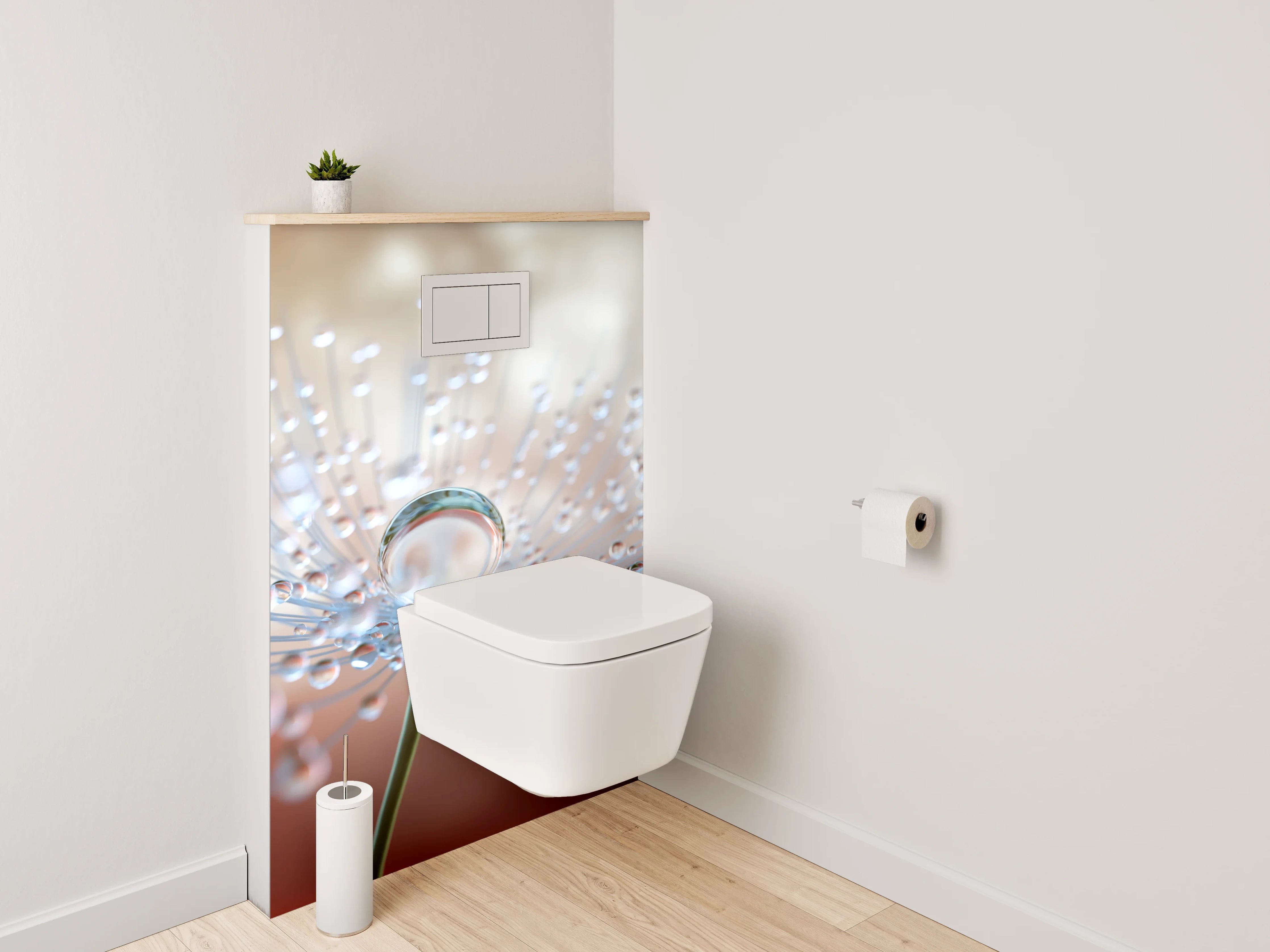 WC-Rückwand - Makroaufnahme Pusteblume mit Tautropfen