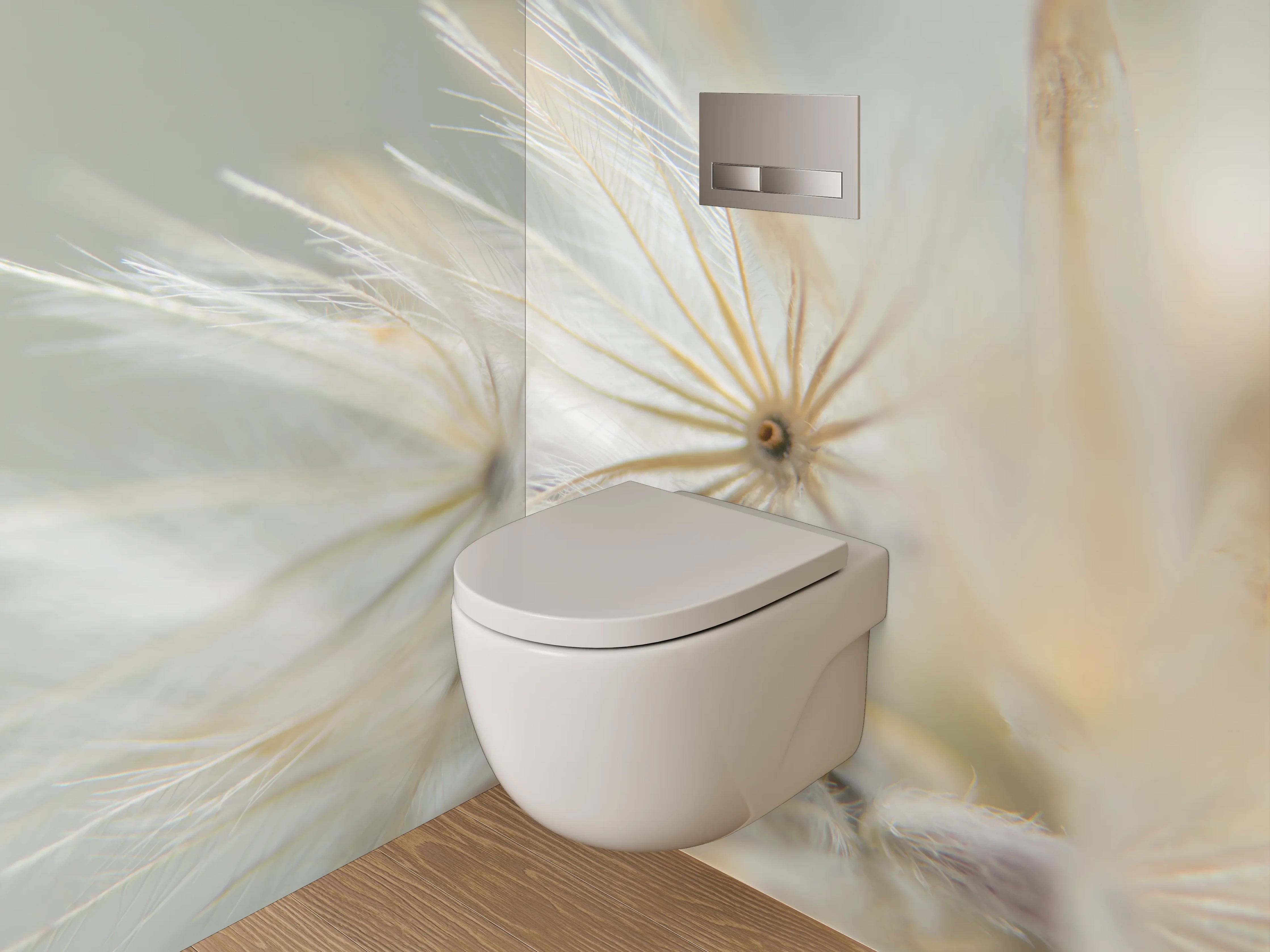 WC-Rückwand - Makrofoto weiße Pusteblume modern