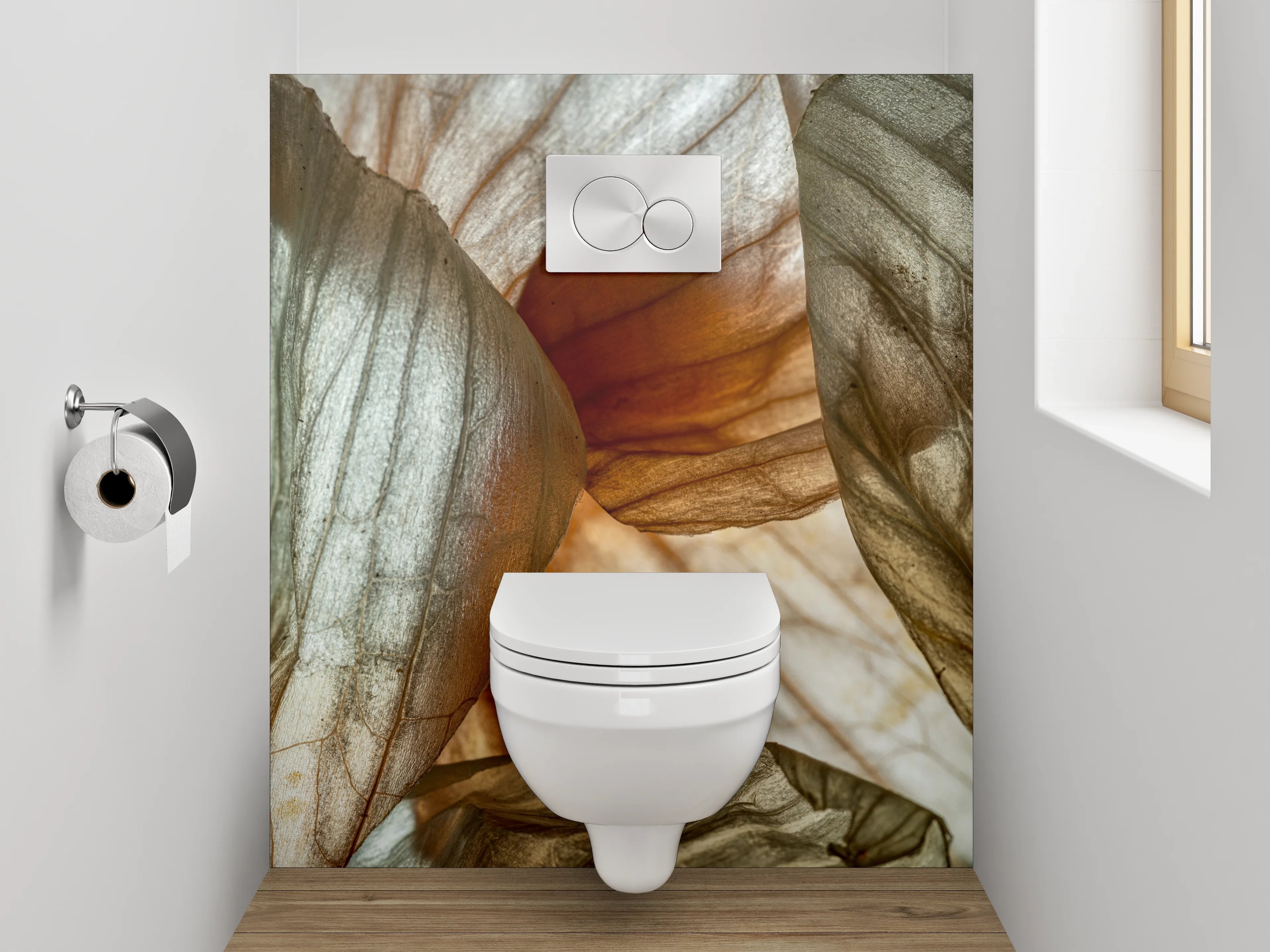 WC-Rückwand - Makrostruktur Naturweiß mit feinen Linien