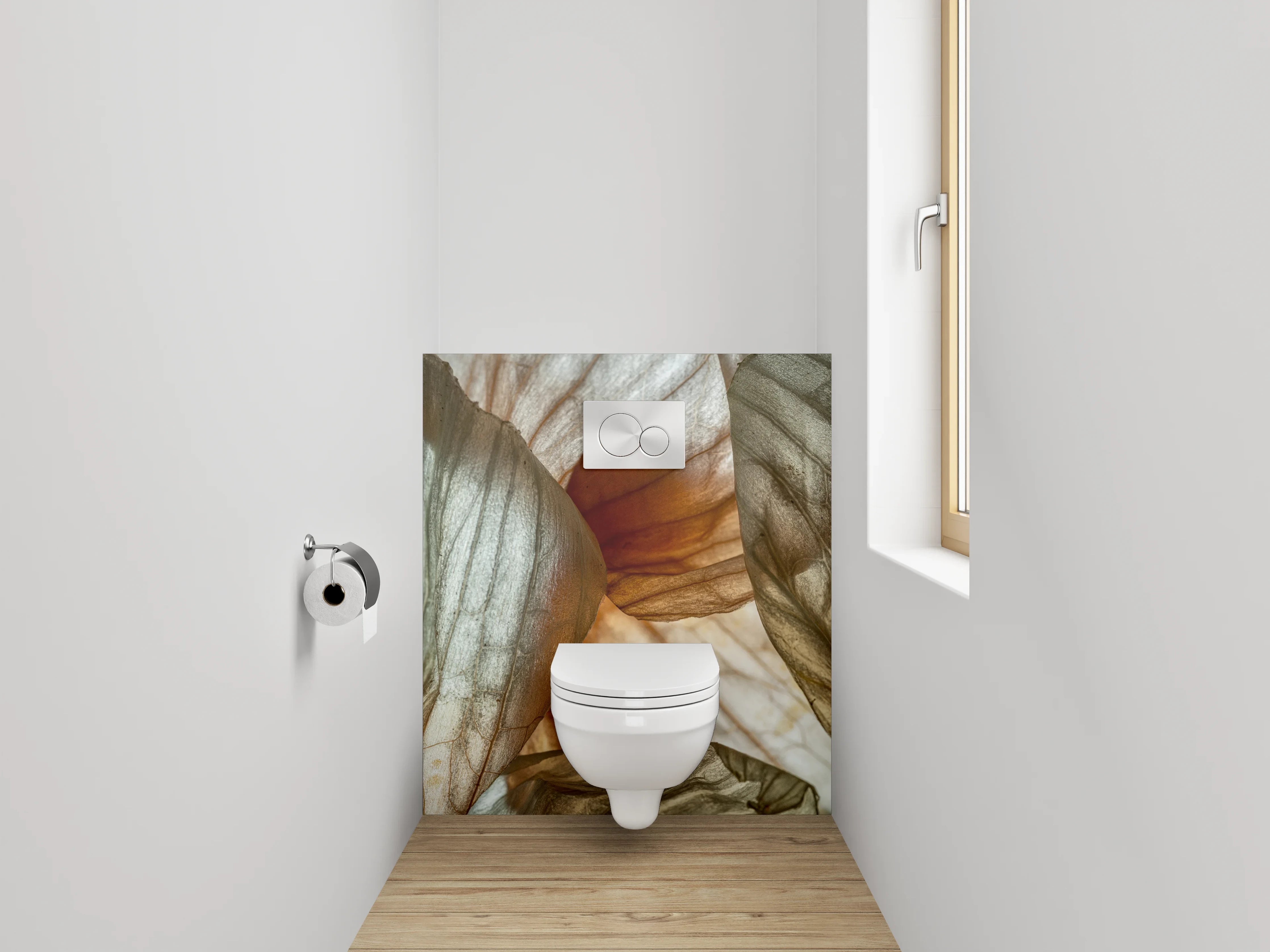 WC-Rückwand - Makrostruktur Naturweiß mit feinen Linien