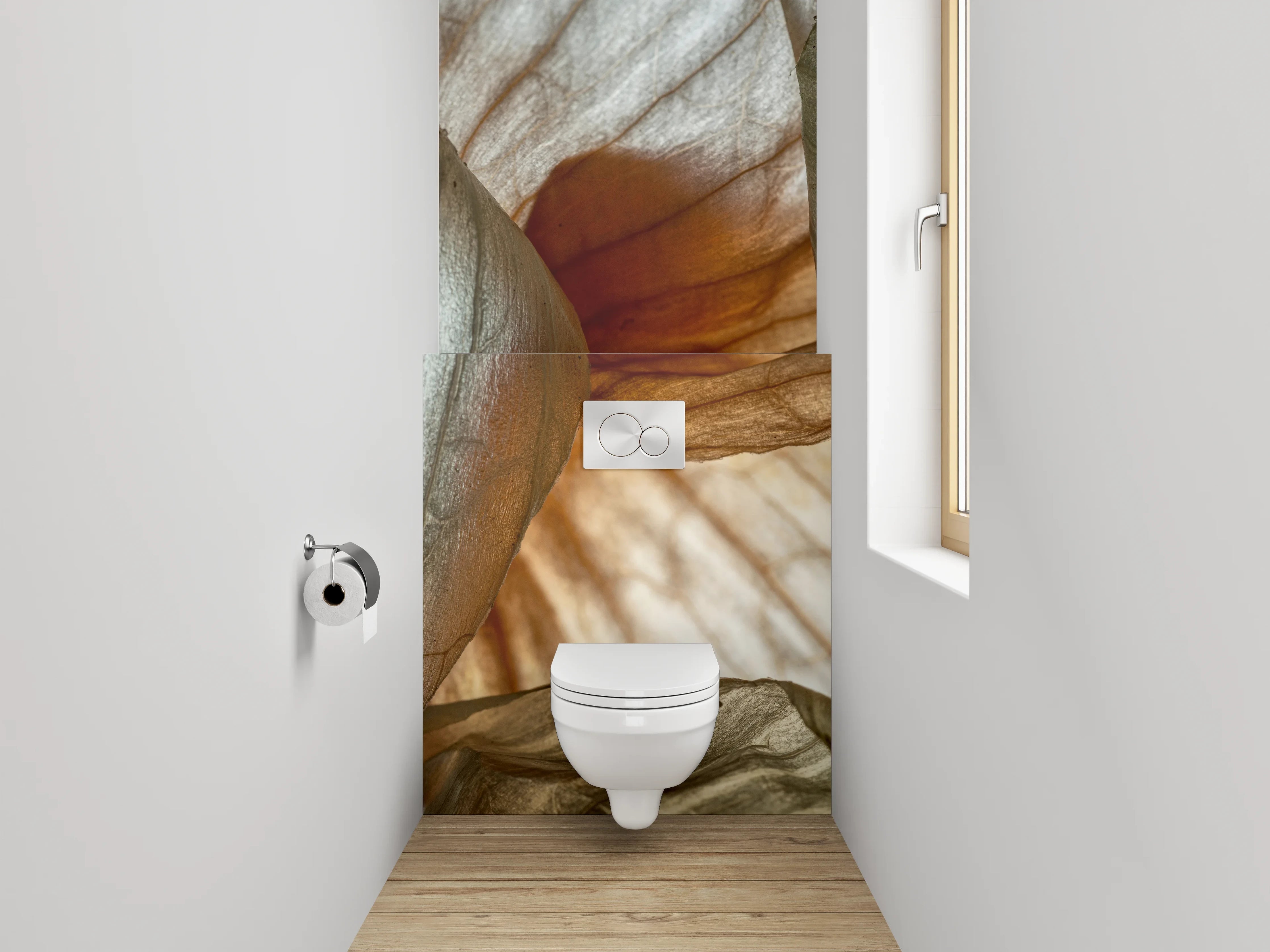 WC-Rückwand - Makrostruktur Naturweiß mit feinen Linien