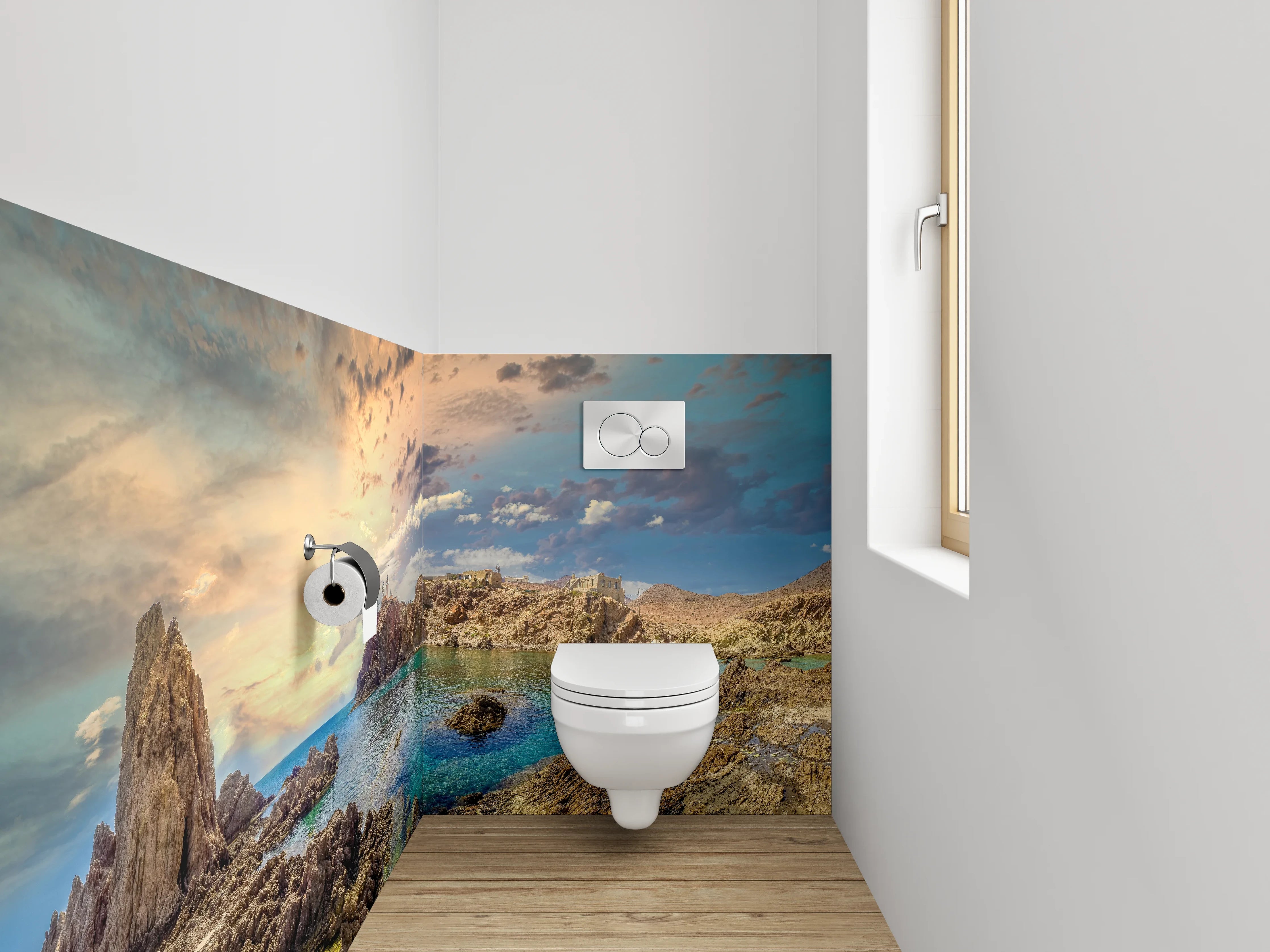 WC-Rückwand - Malerische Küstenlandschaft Panorama